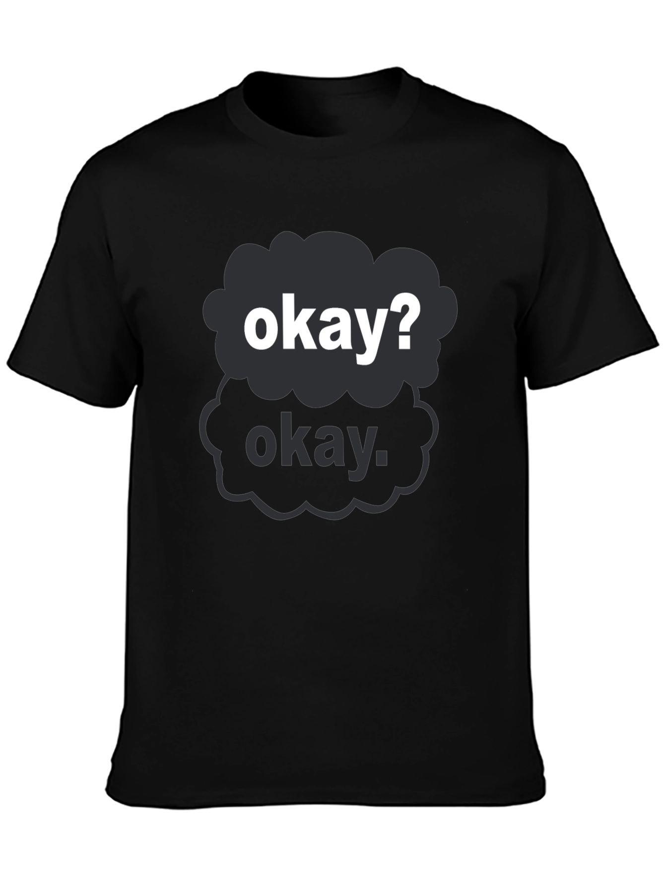 Black Okay Cloud Graphic Tee - Black Casual T-Shirt view 3