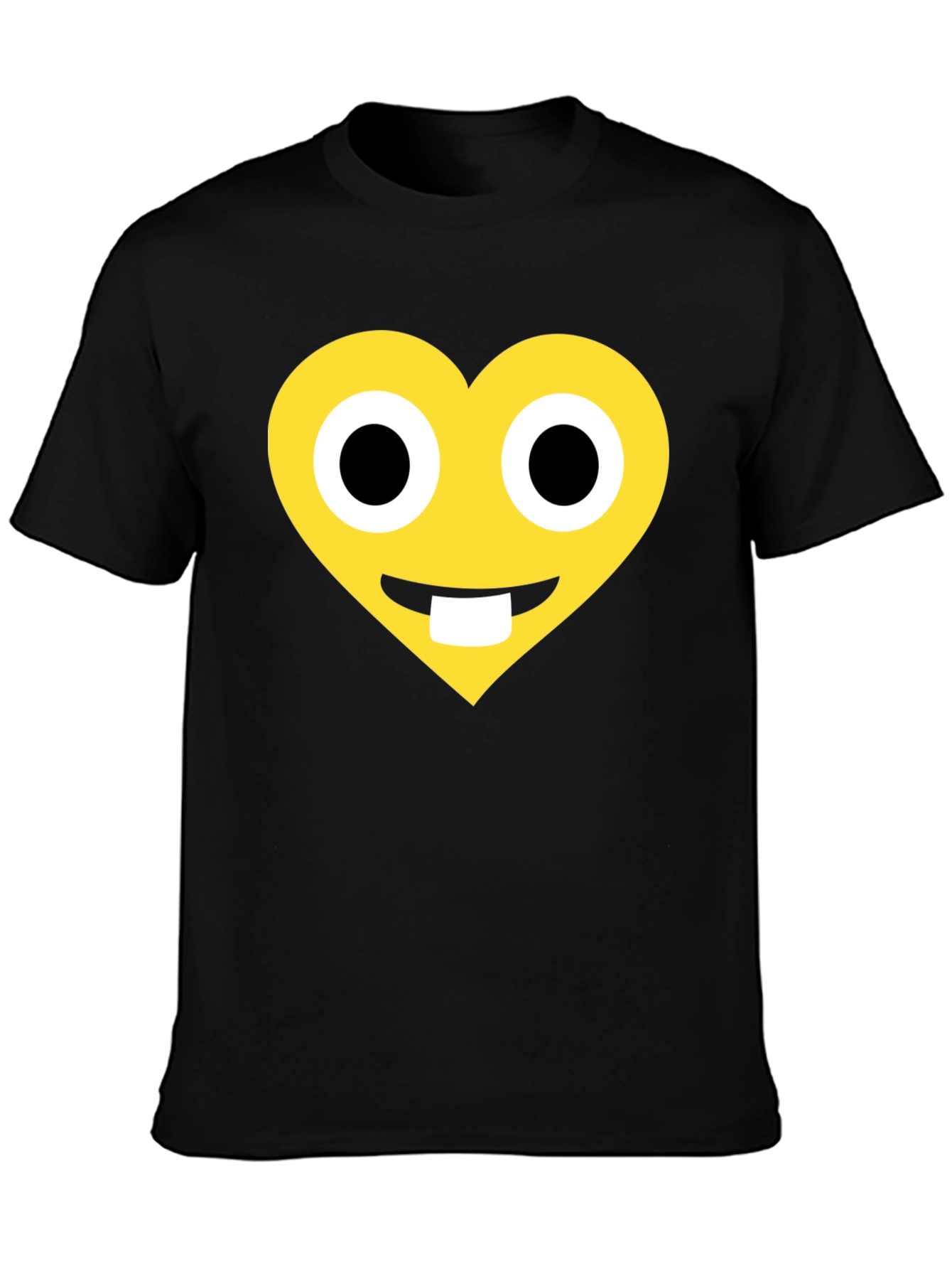 Black Heart Emoji Graphic T-Shirt - Black Cotton Blend view 3