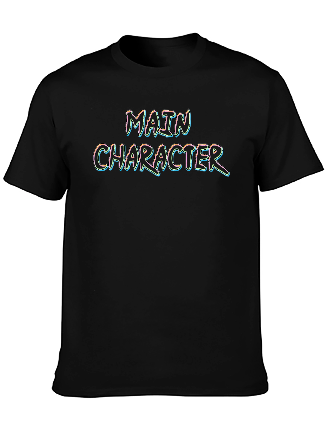 Black Main Character Graphic Print Black T-Shirt view 3