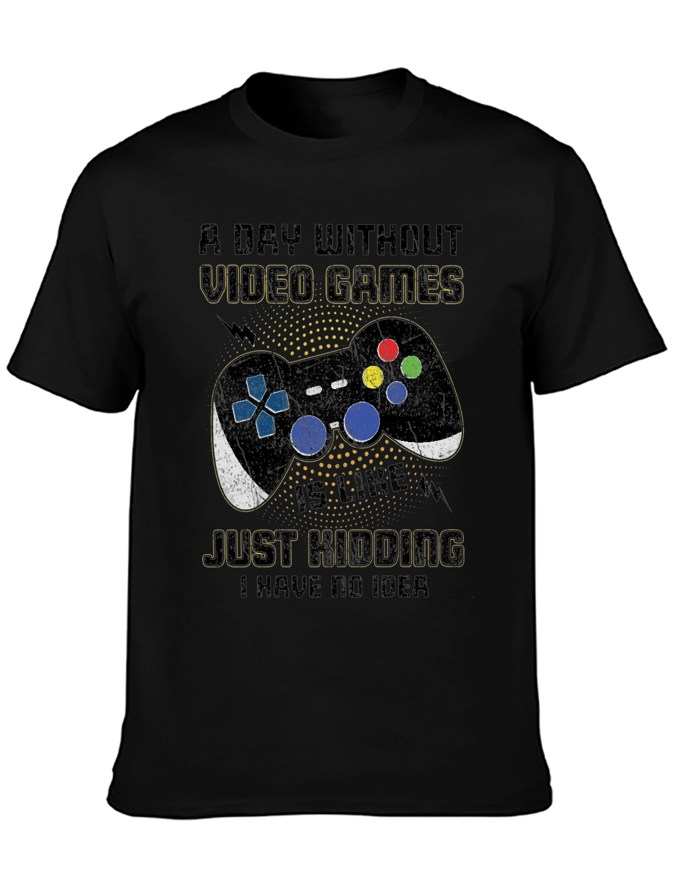 Black Funny Video Game T-Shirt - A Day Without Games view 3