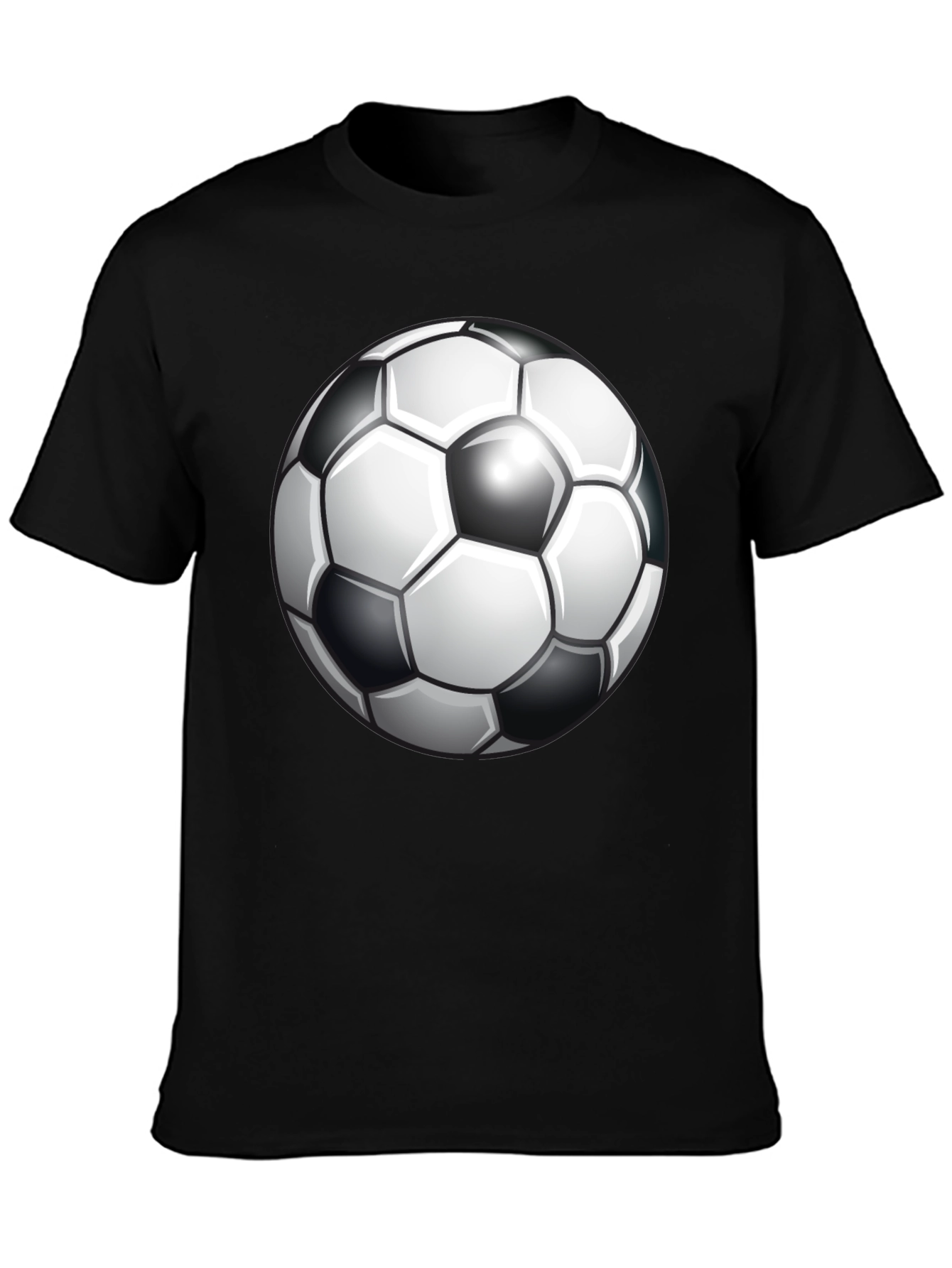 Black Soccer Ball Graphic Tee - Classic Design view 3