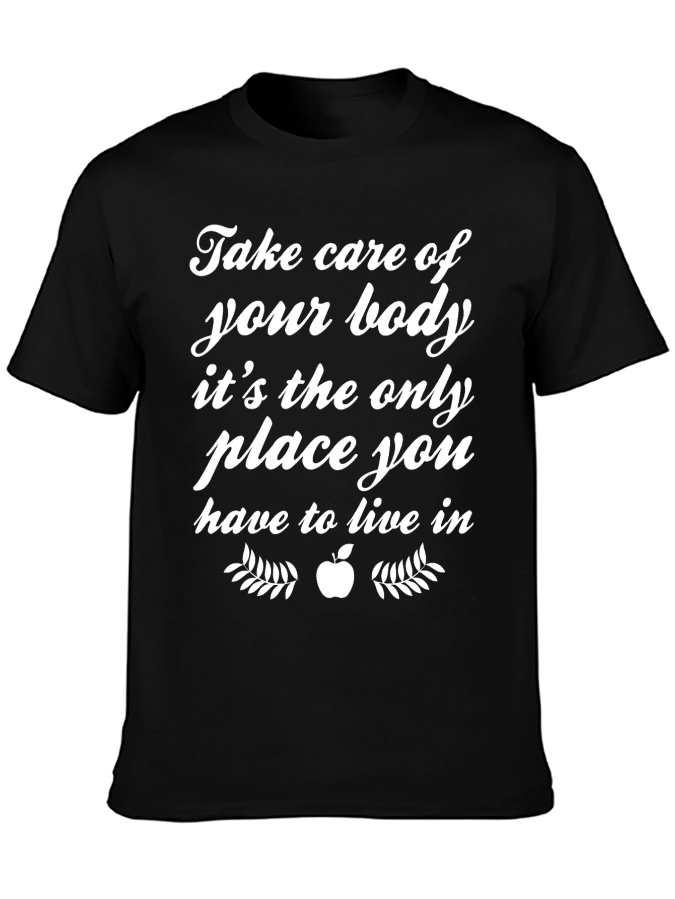 Black Wellness T-Shirt: Take Care of Your Body view 3