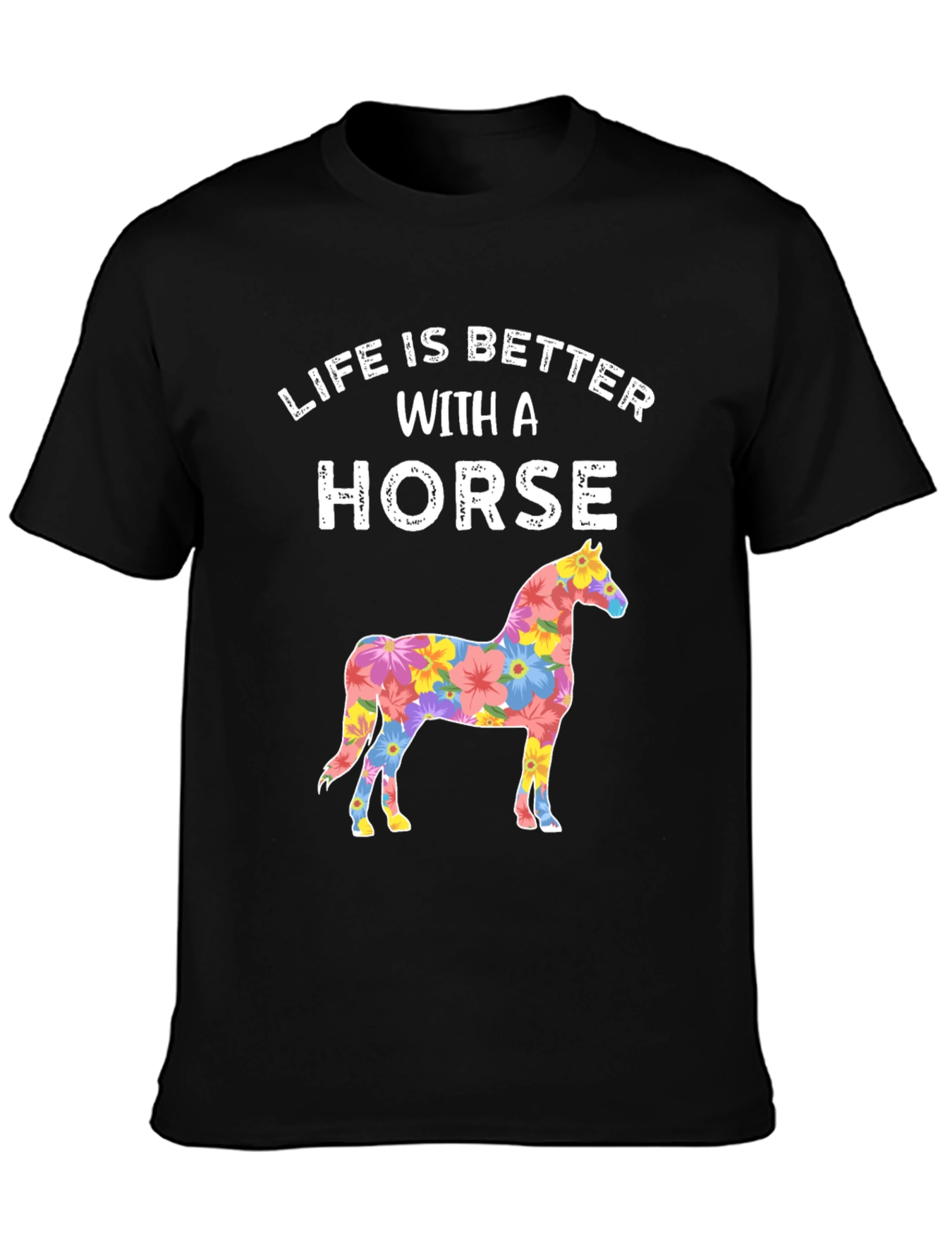 Black Life Is Better With A Horse T-Shirt view 3