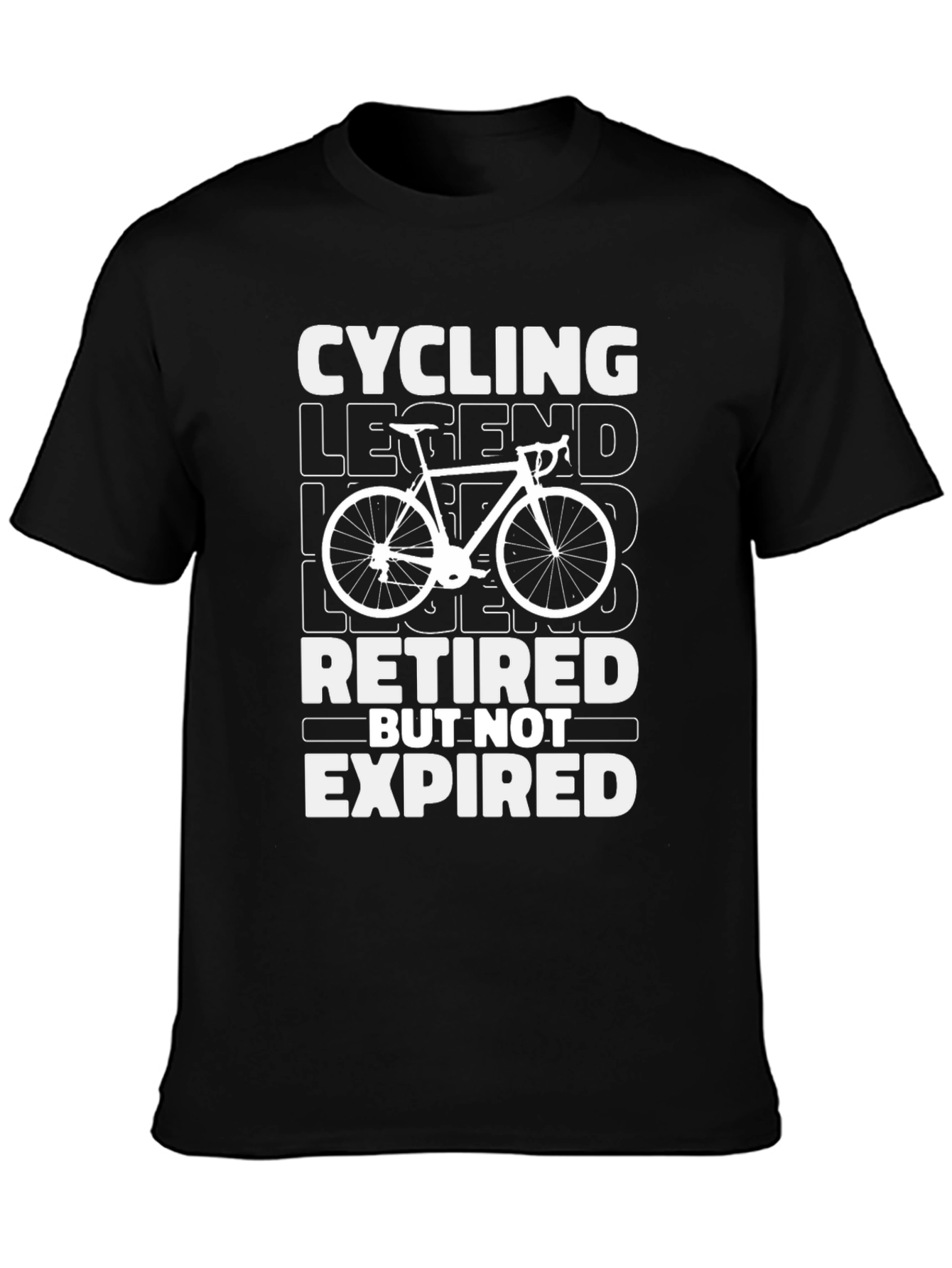 Black Cycling Legend Retired T-Shirt view 3