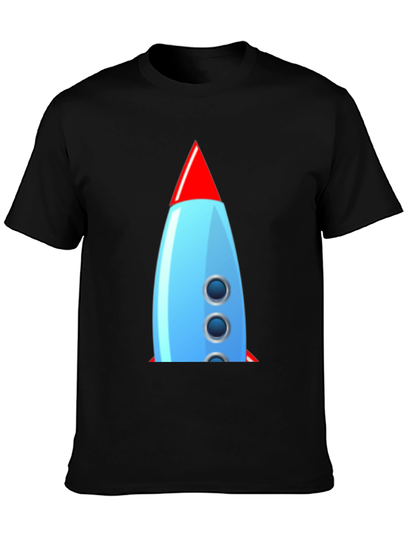 Black Retro Rocket Graphic Tee - Classic Cool! view 3