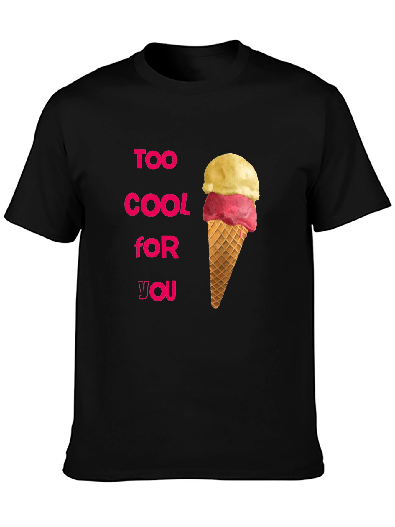 Black Too Cool Ice Cream T-Shirt view 3