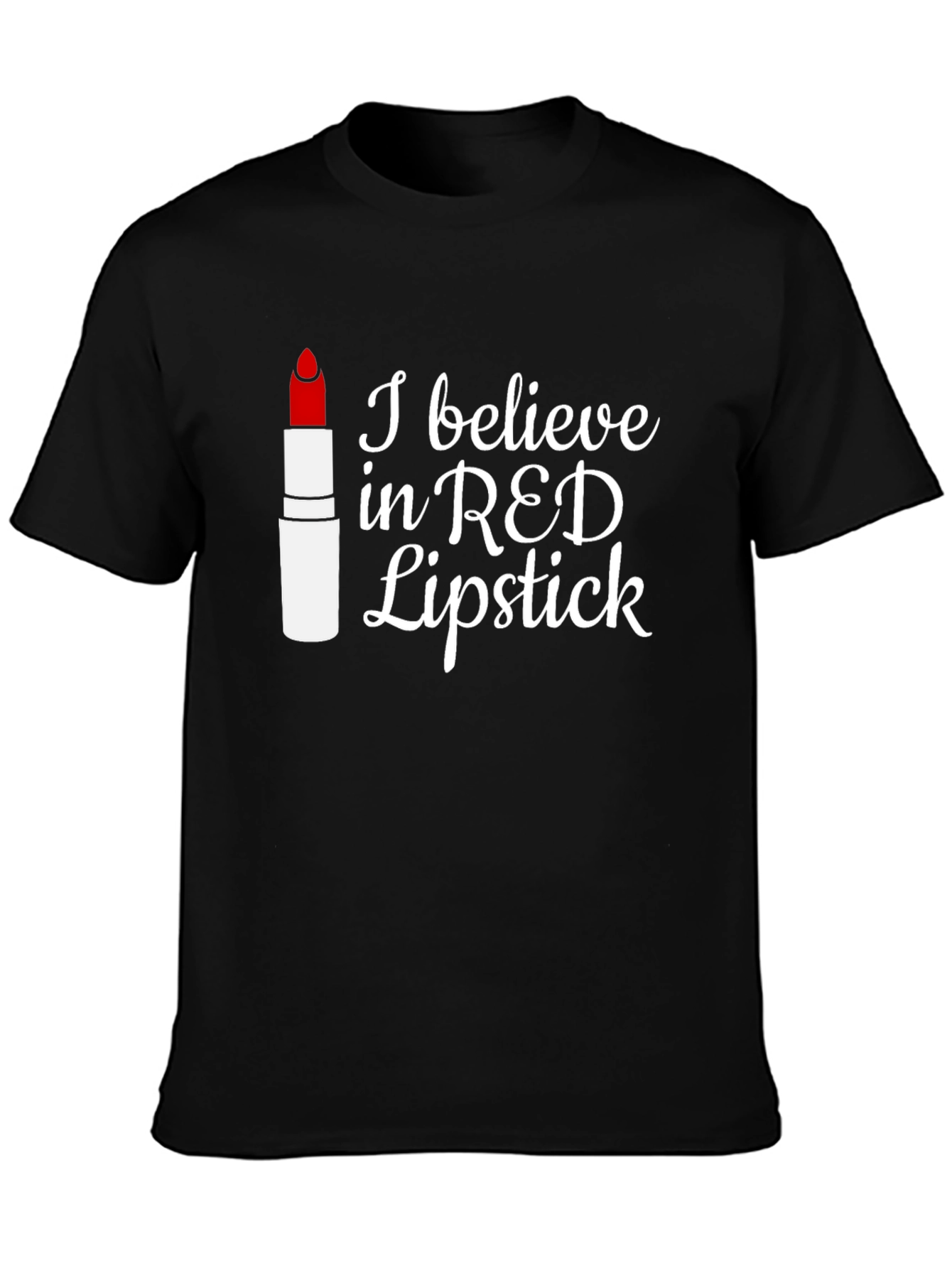 Black Red Lipstick Believer T-Shirt view 3