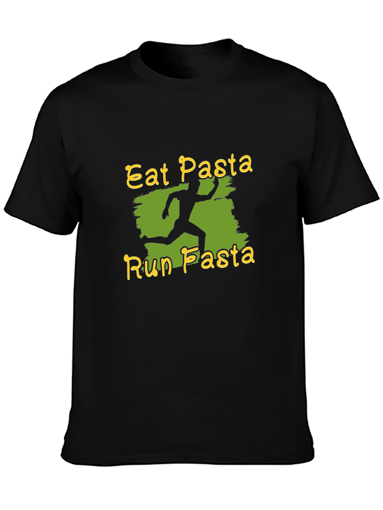 Black Eat Pasta Run Pasta Black T-Shirt view 3