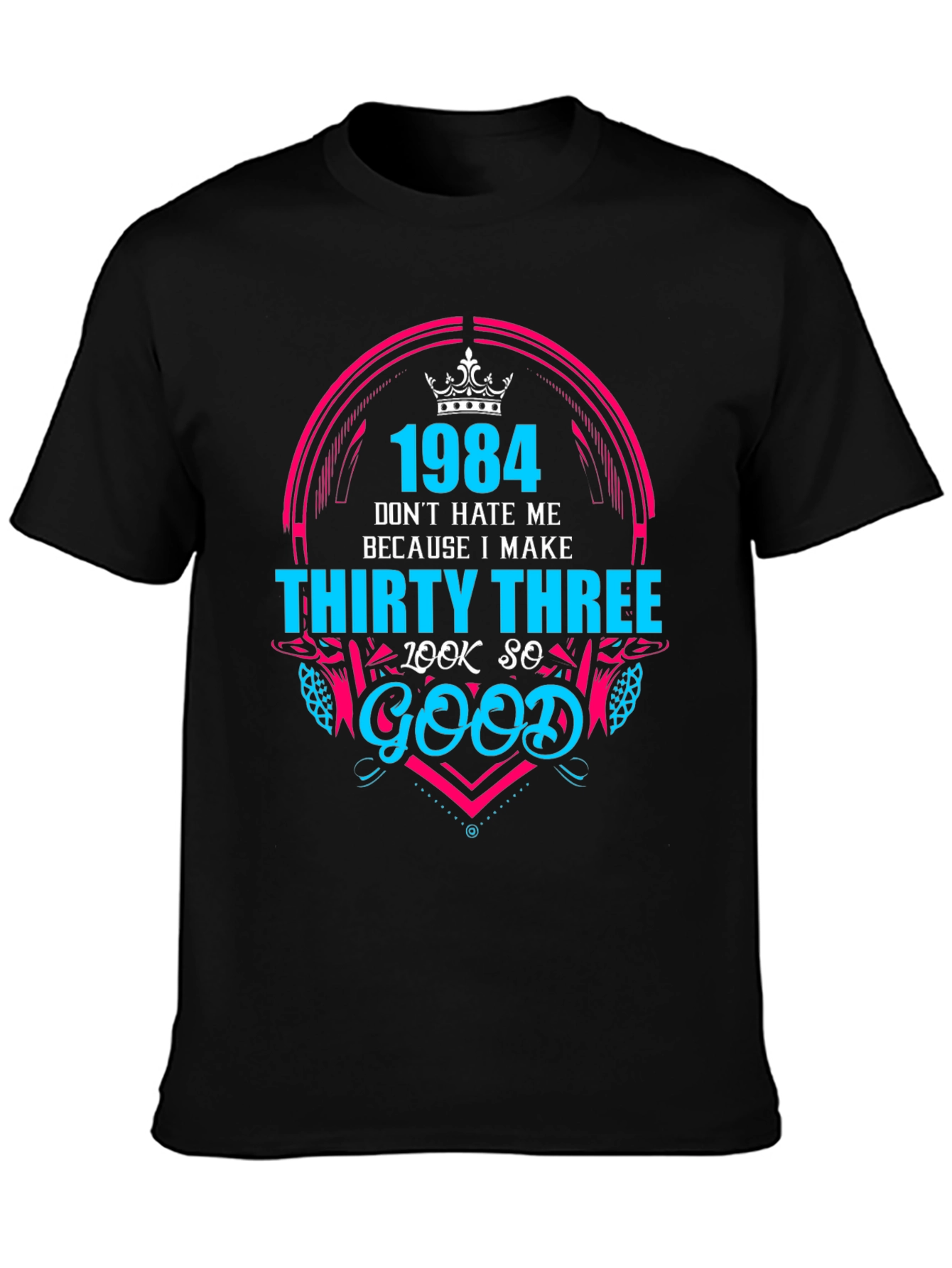 Black 1984 Thirty Three Look So Good Graphic Tee view 3
