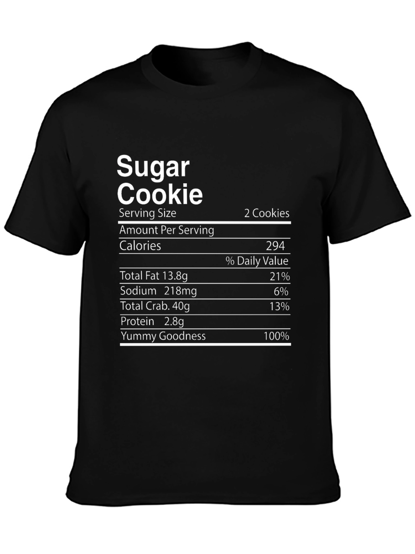Black Sugar Cookie Nutrition Facts T-Shirt view 3