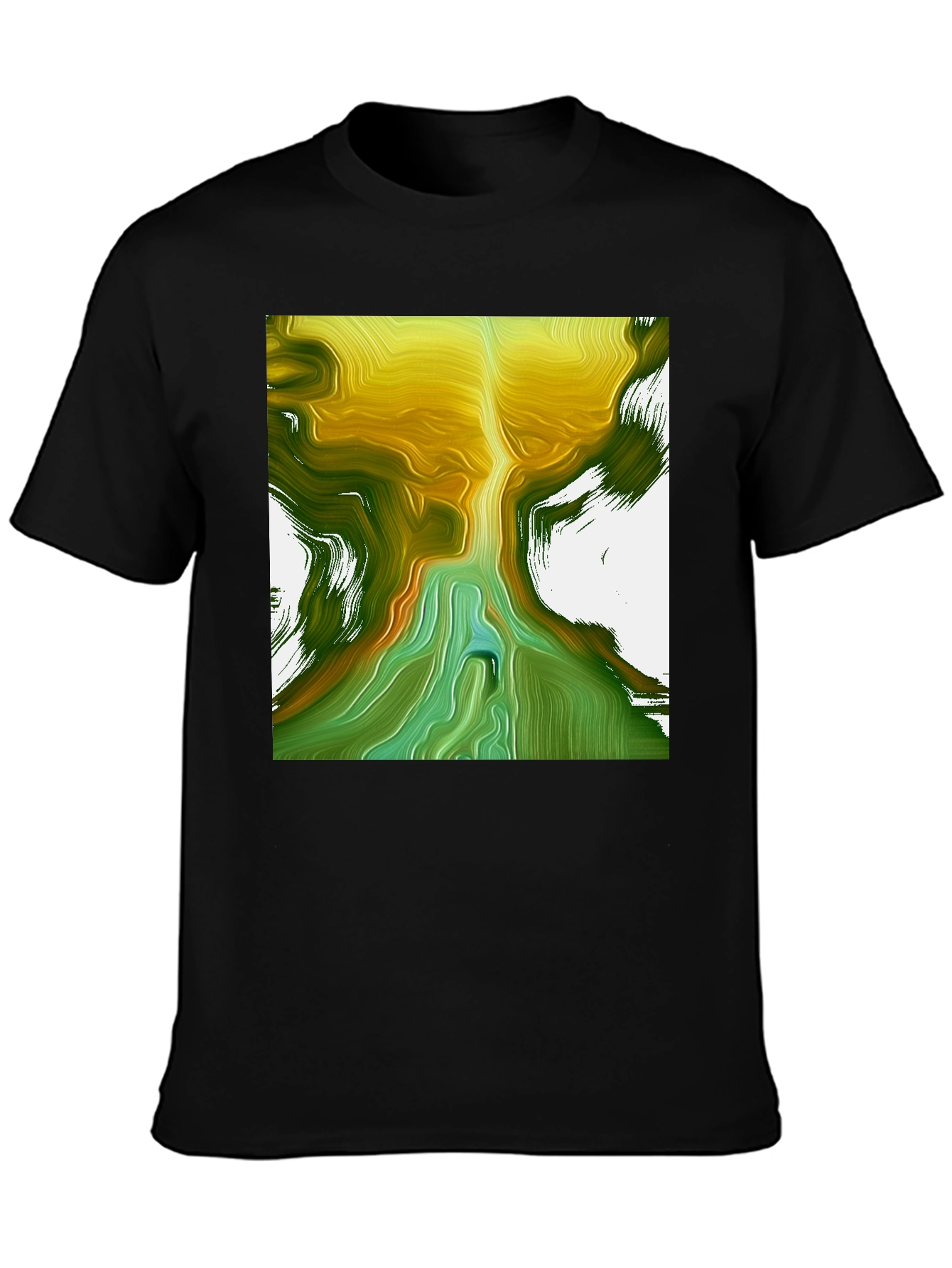 Black Abstract Art T-Shirt - Unique Design view 3