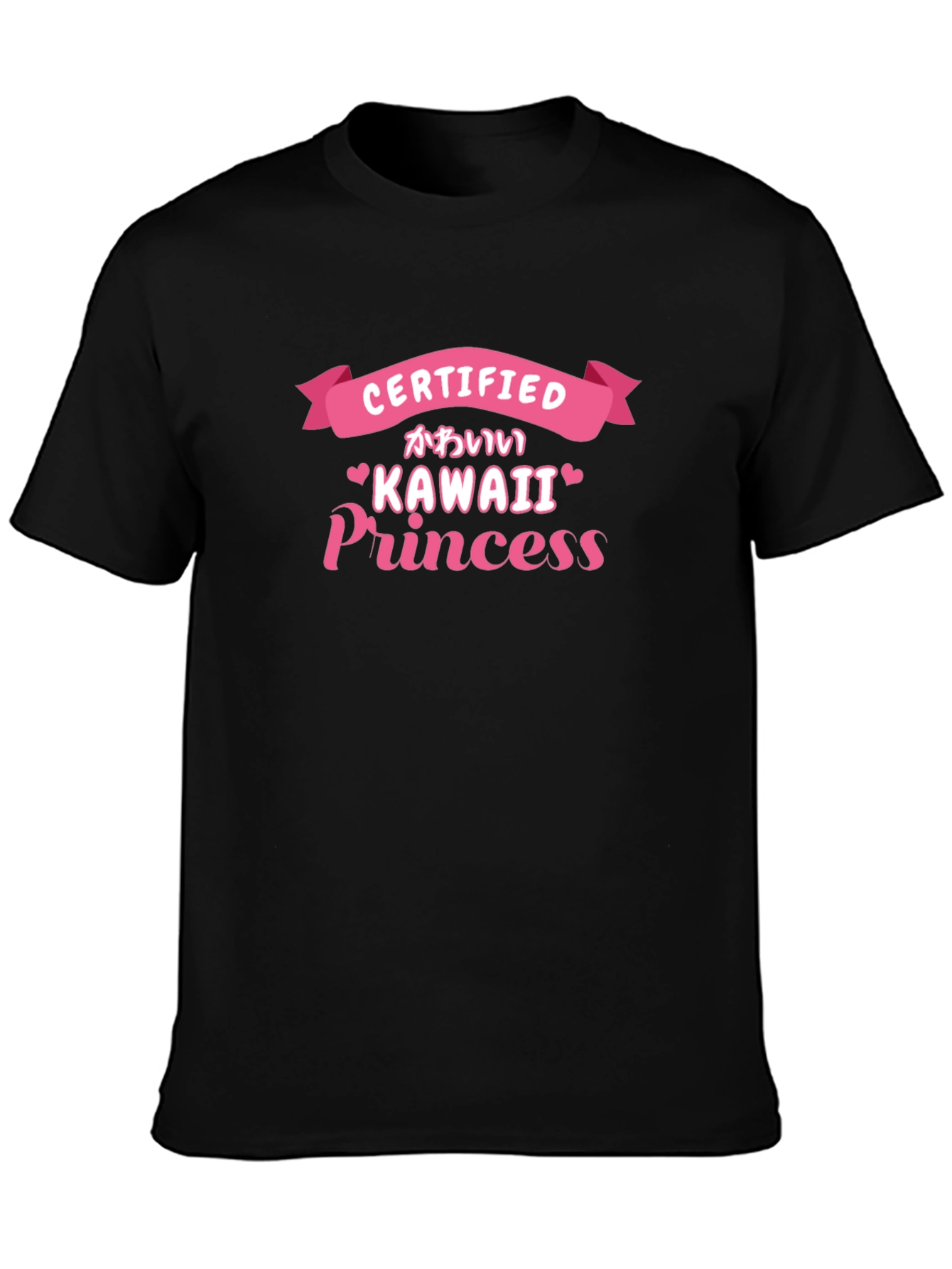 Black Kawaii Princess Certified T-Shirt Cute Aesthetic view 3