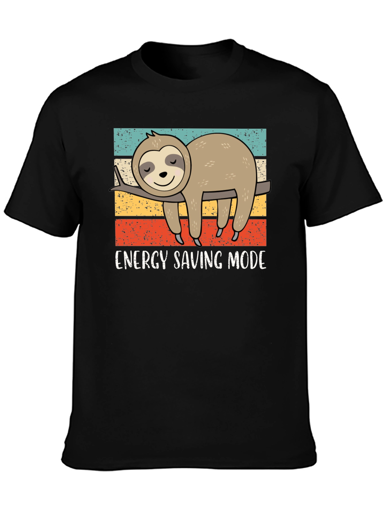 Black Energy Saving Sloth Graphic Tee view 3