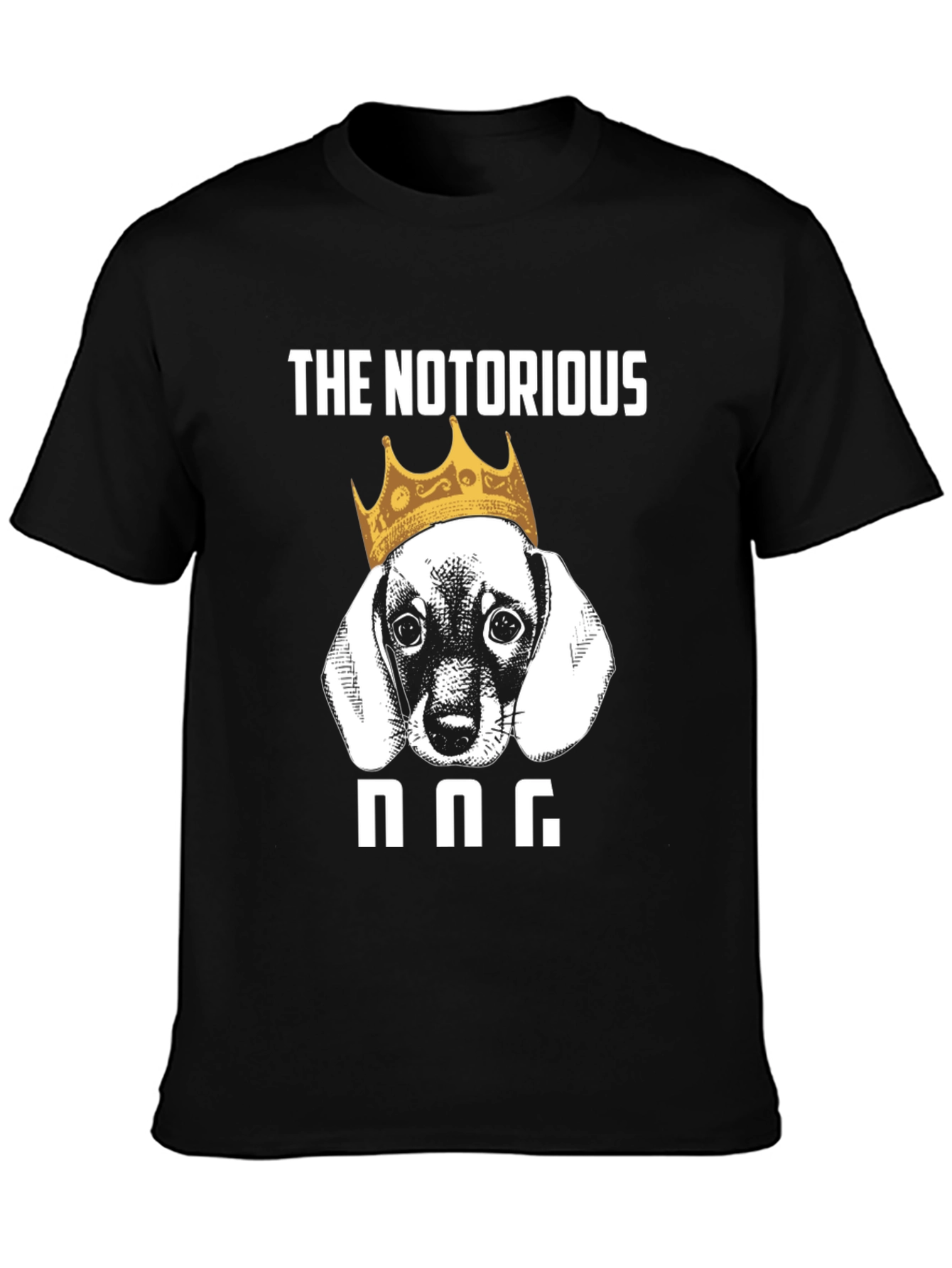 Black The Notorious DOG T-Shirt - Funny Dachshund Tee view 3