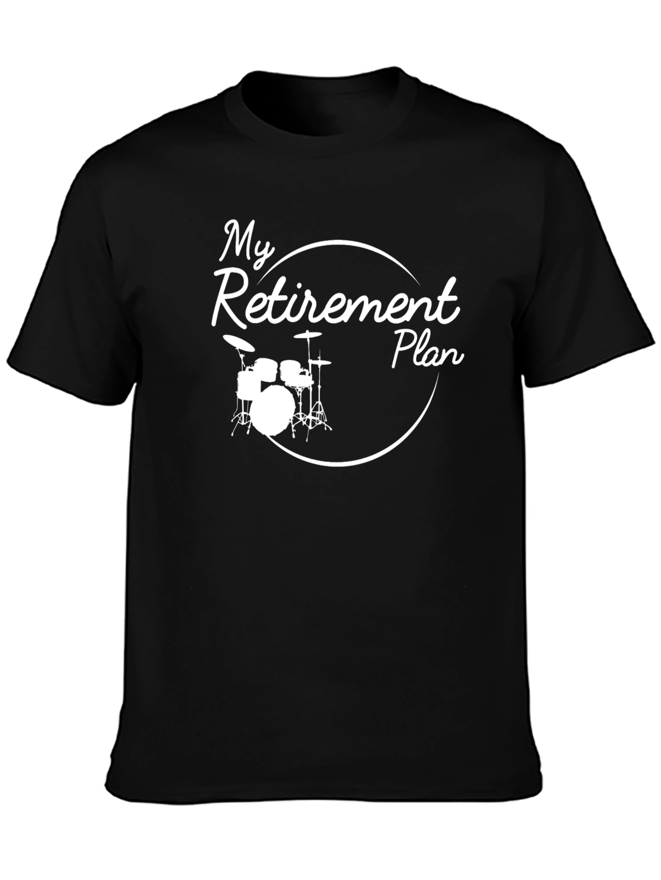 Black Drummer Retirement Plan T-Shirt view 3