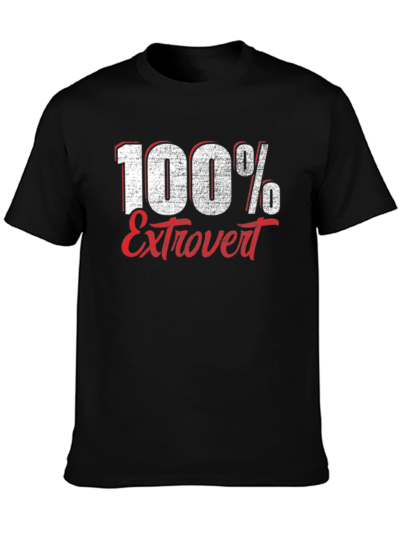 Black 100% Extrovert Graphic T-Shirt view 3