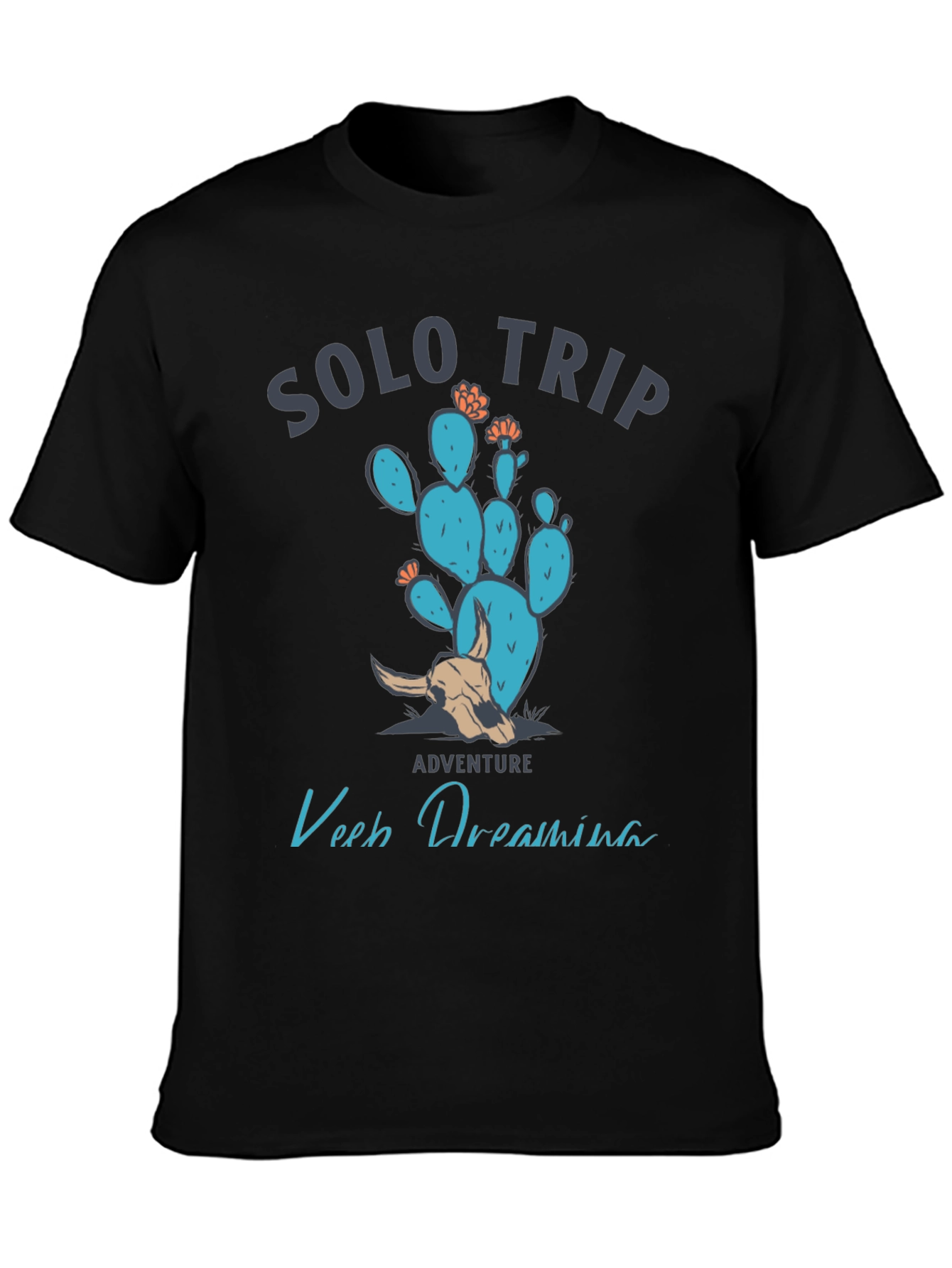 Black Solo Trip Cactus Graphic Tee view 3