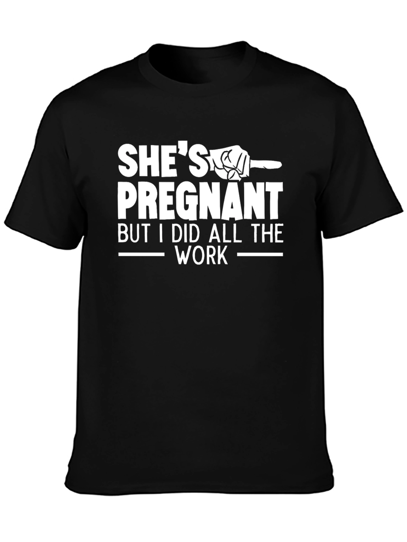 Black Funny Pregnancy Announcement T-Shirt view 3