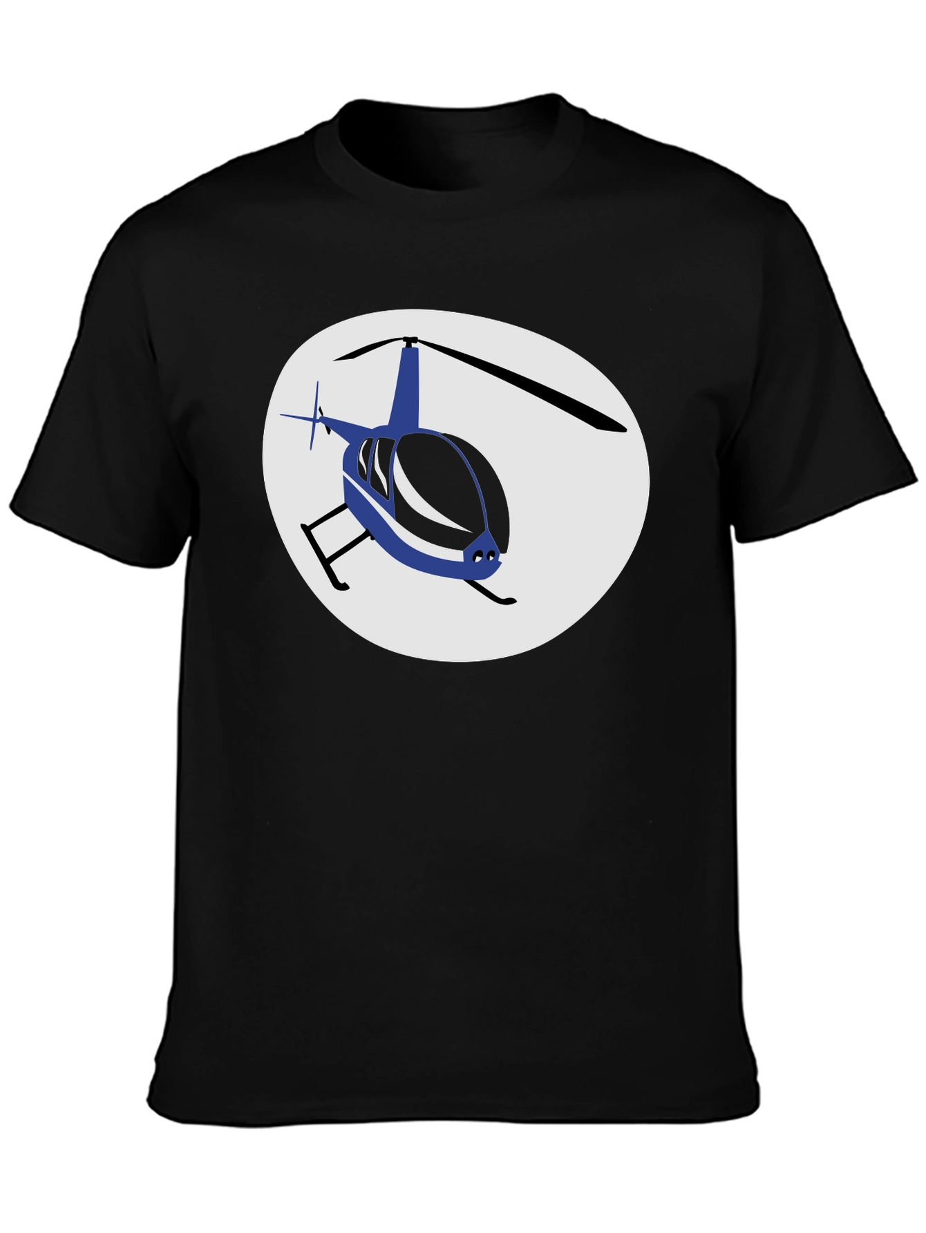 Black Helicopter Graphic T-Shirt - Black Crew Neck Tee view 3