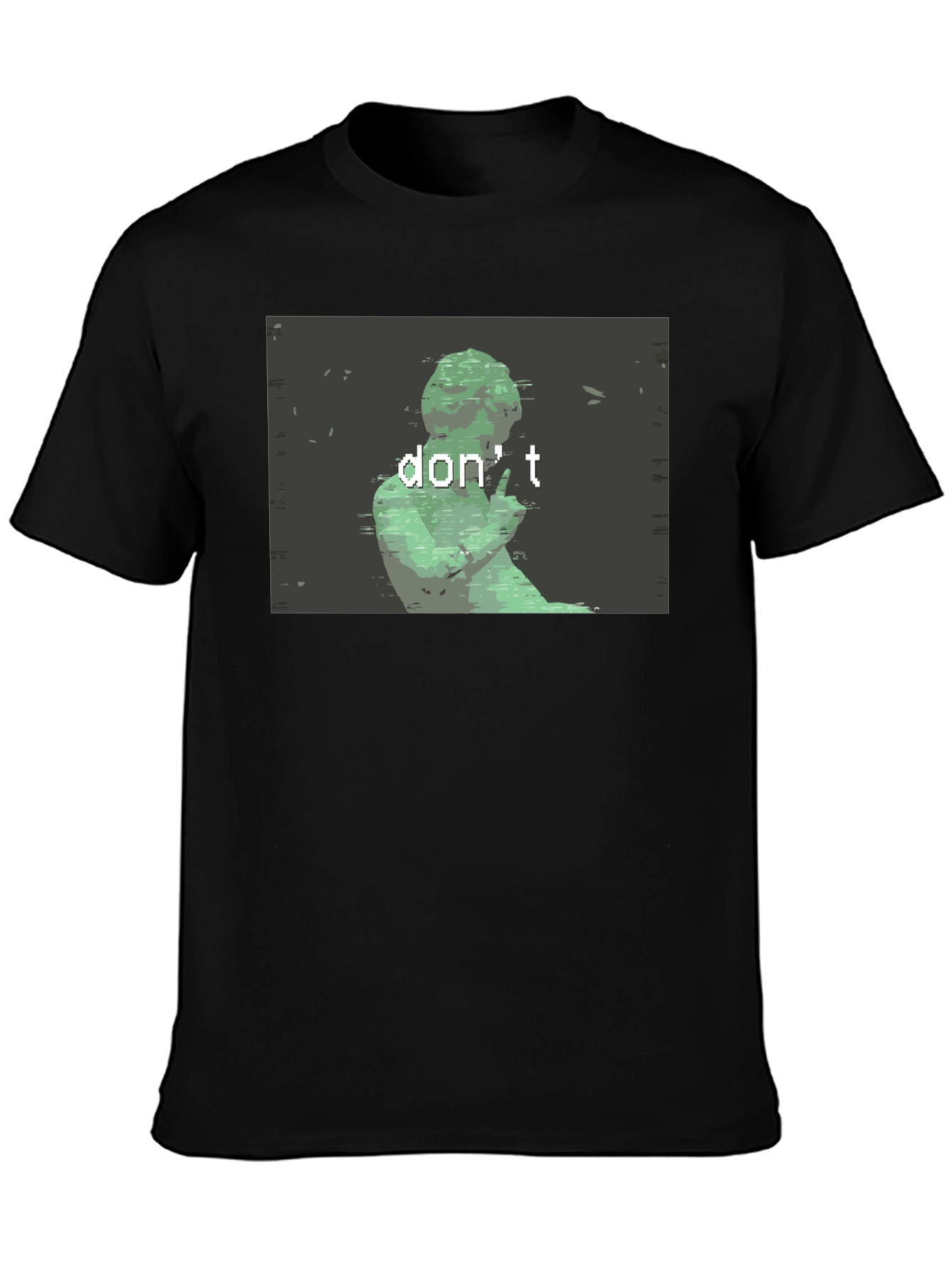 Black Don't Statue Graphic Tee - Black Cotton Shirt view 3