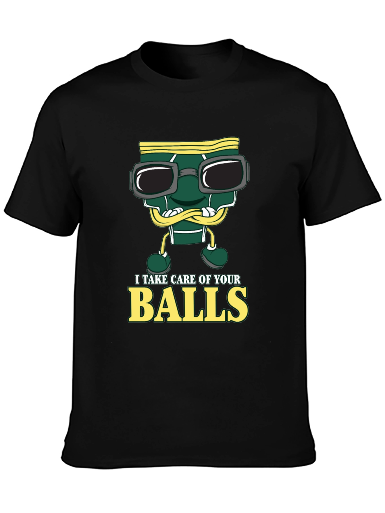 Black Humorous Underwear Balls T-Shirt view 3