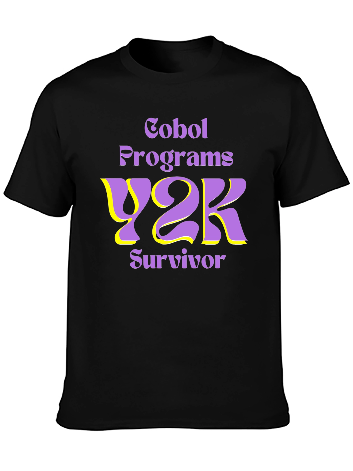 Black COBOL Programs Y2K Survivor T-Shirt view 3