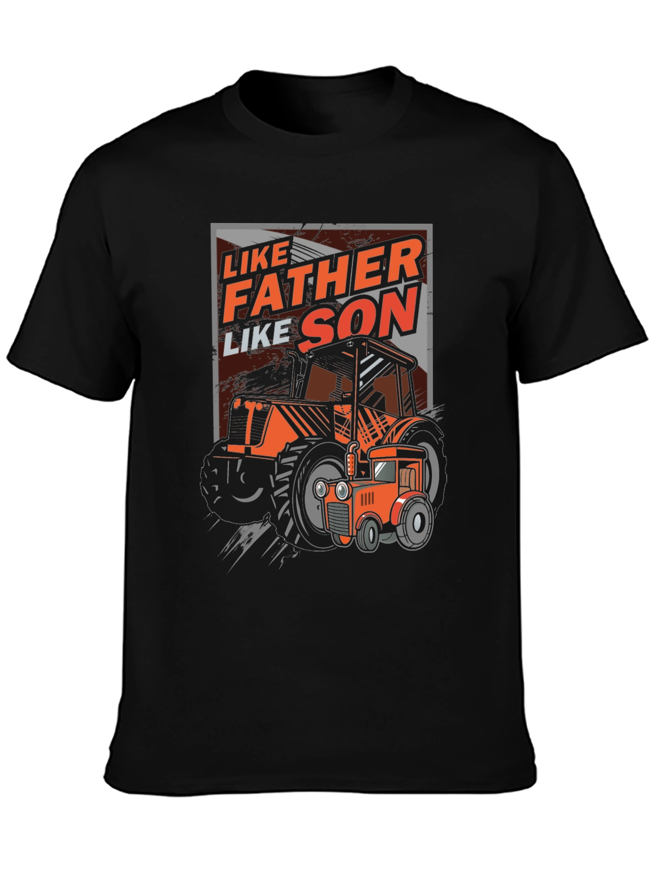 Black Like Father Like Son Tractor Graphic T-Shirt view 3