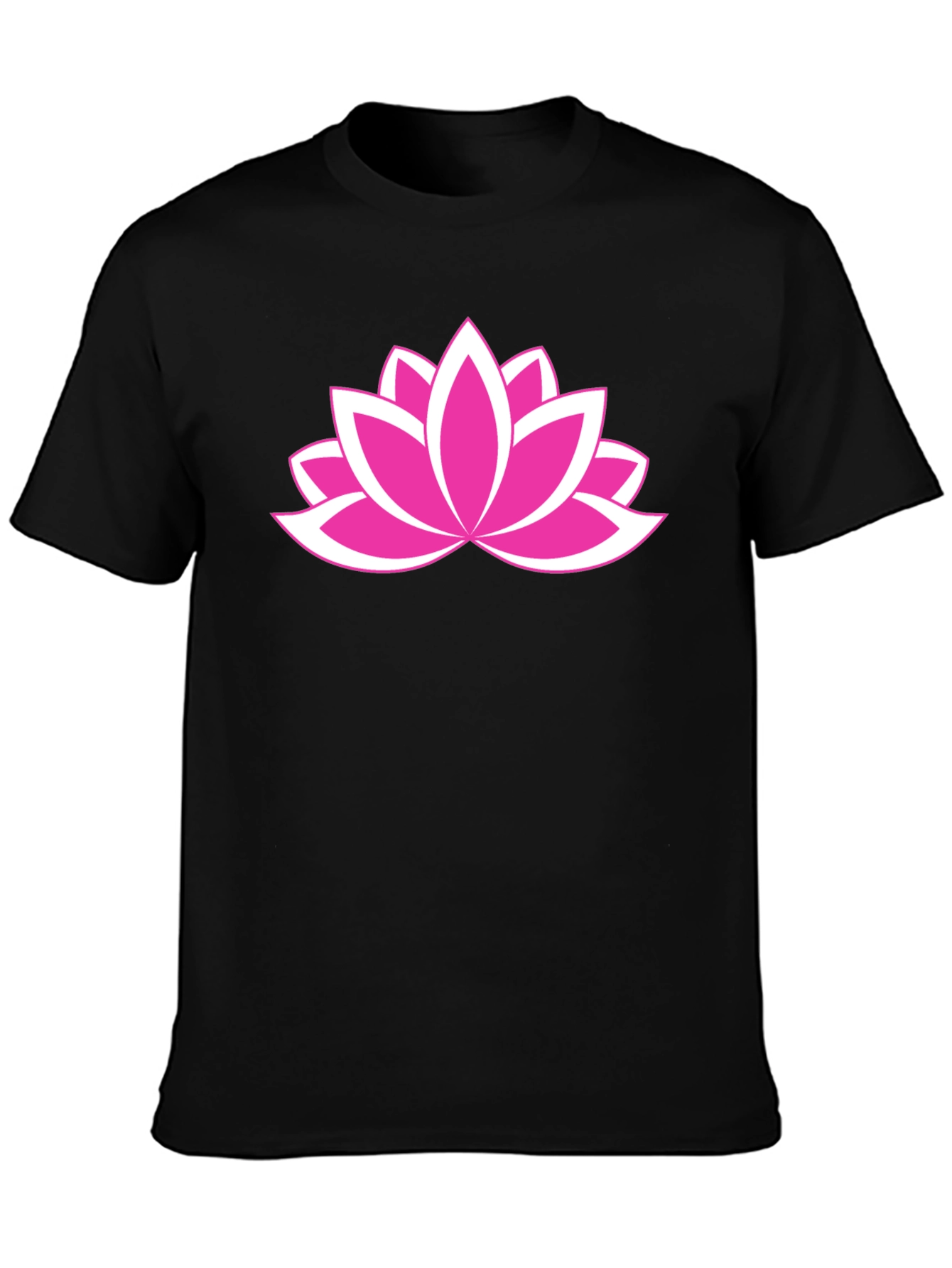 Black Lotus Flower Graphic Tee - Black Cotton Comfort view 3