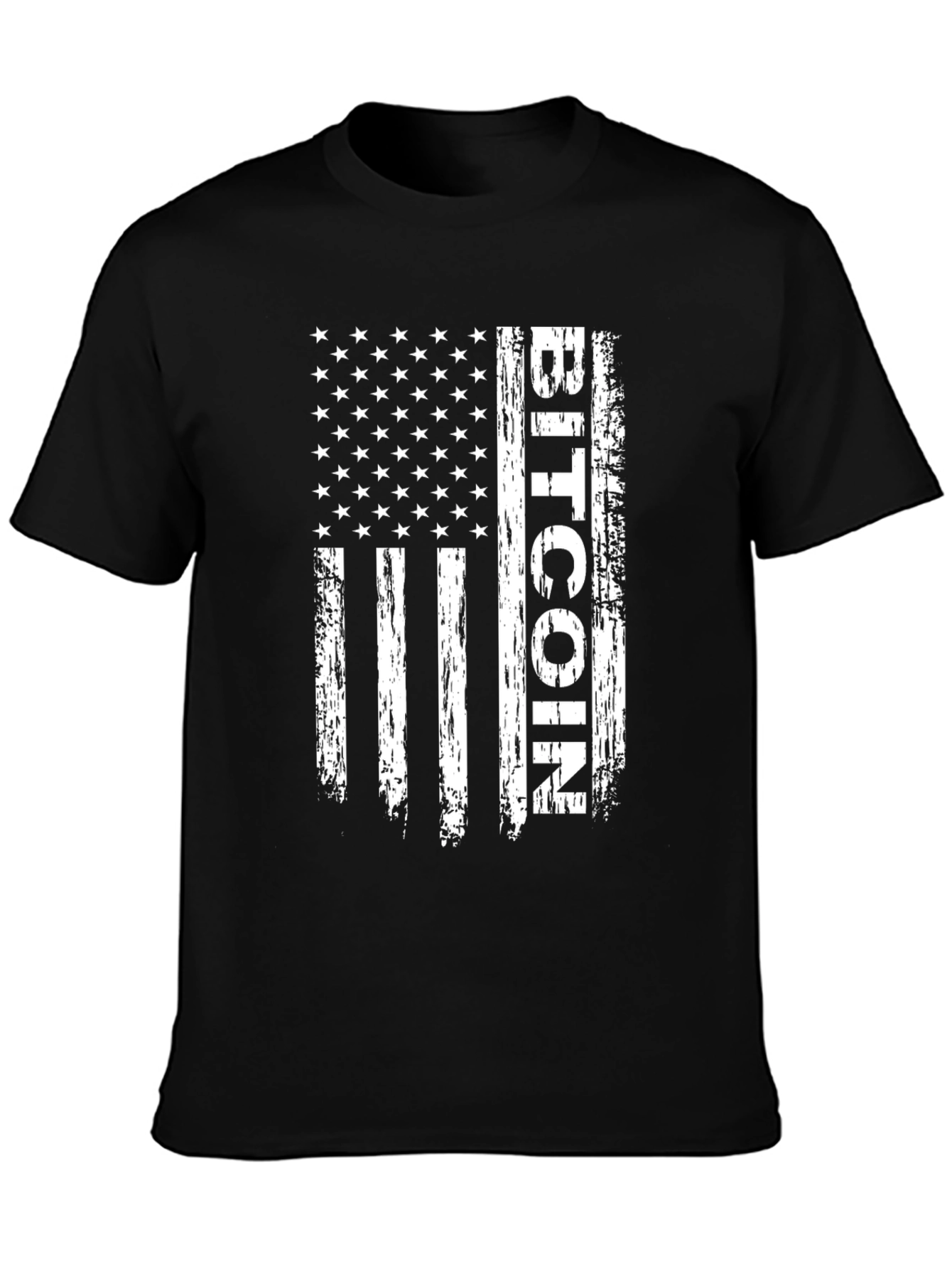 Black Bitcoin USA Flag T-Shirt - Crypto Patriot Tee view 3