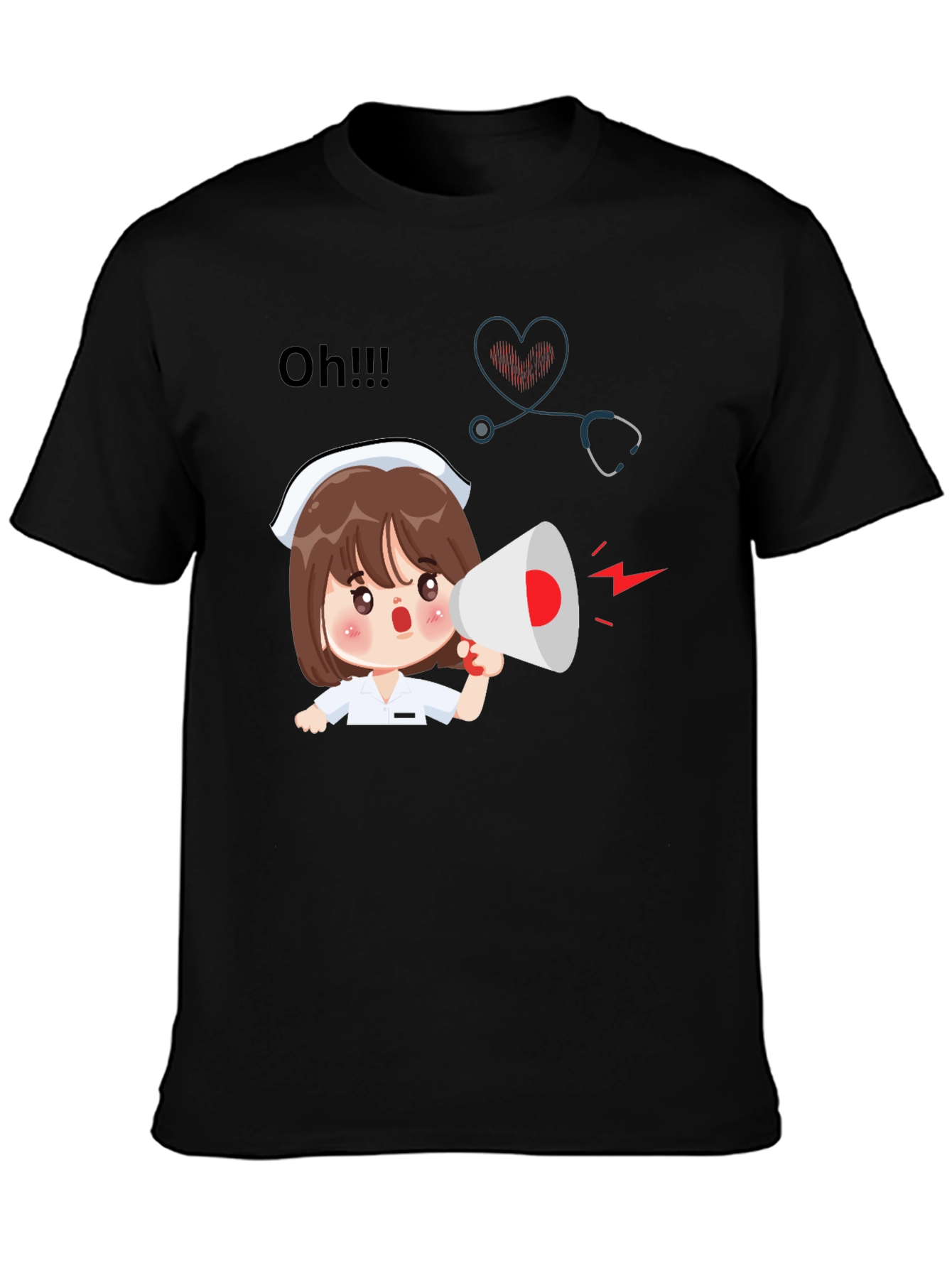 Black Nurse Cartoon Graphic Tee view 3