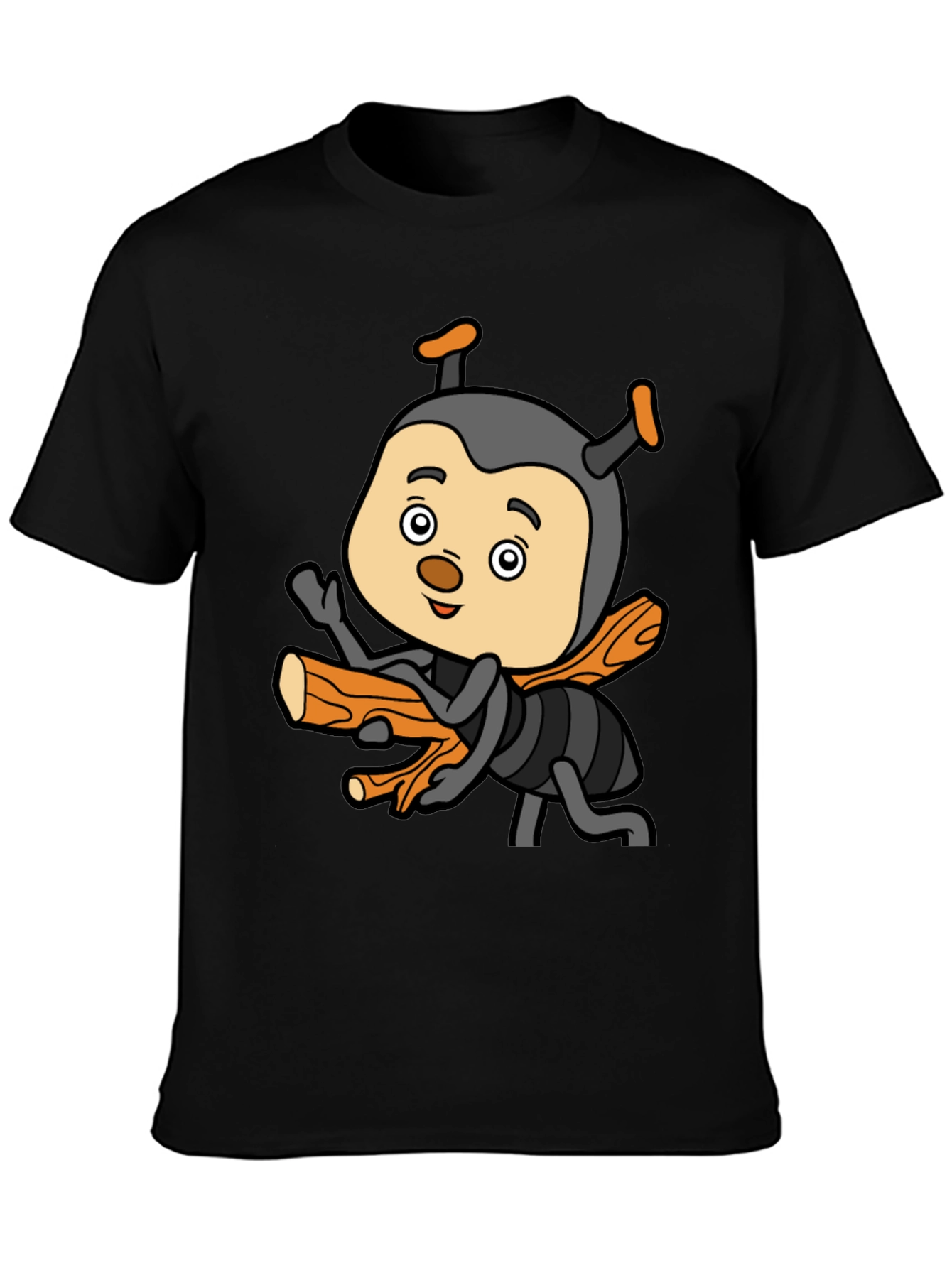 Black Cartoon Bee T-Shirt - Fun & Unique Design view 3
