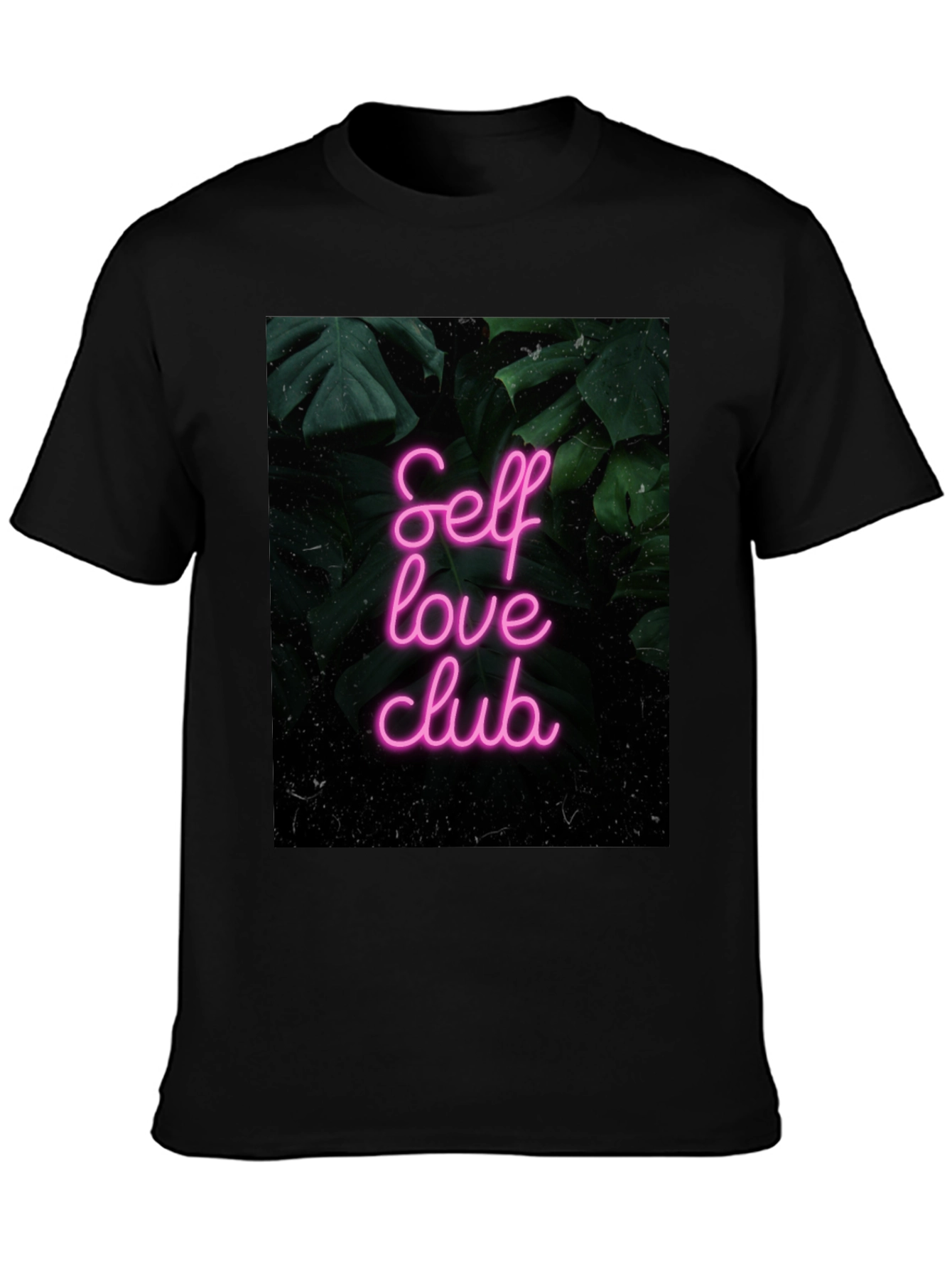 Black Self Love Club Graphic Tee - Black Cotton T-Shirt view 3