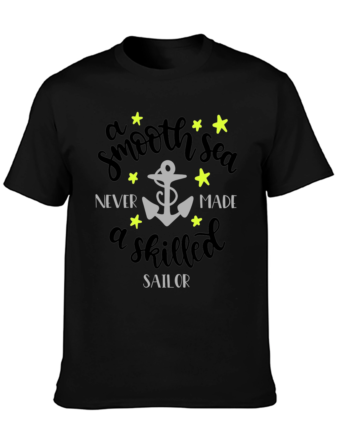 Black Smooth Sea Skilled Sailor Graphic Tee - Black view 3