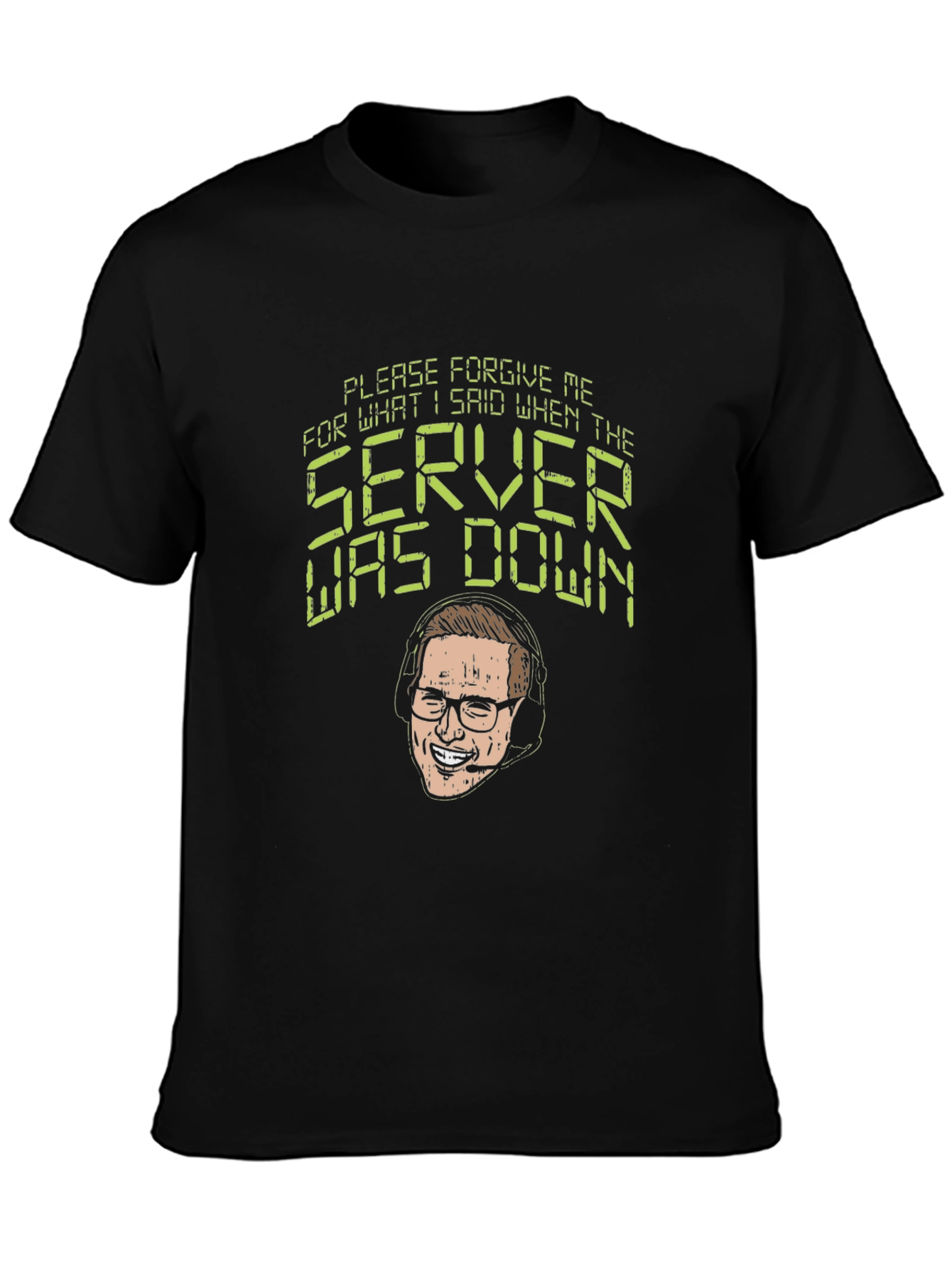 Black Forgive Me Server Was Down T-Shirt view 3