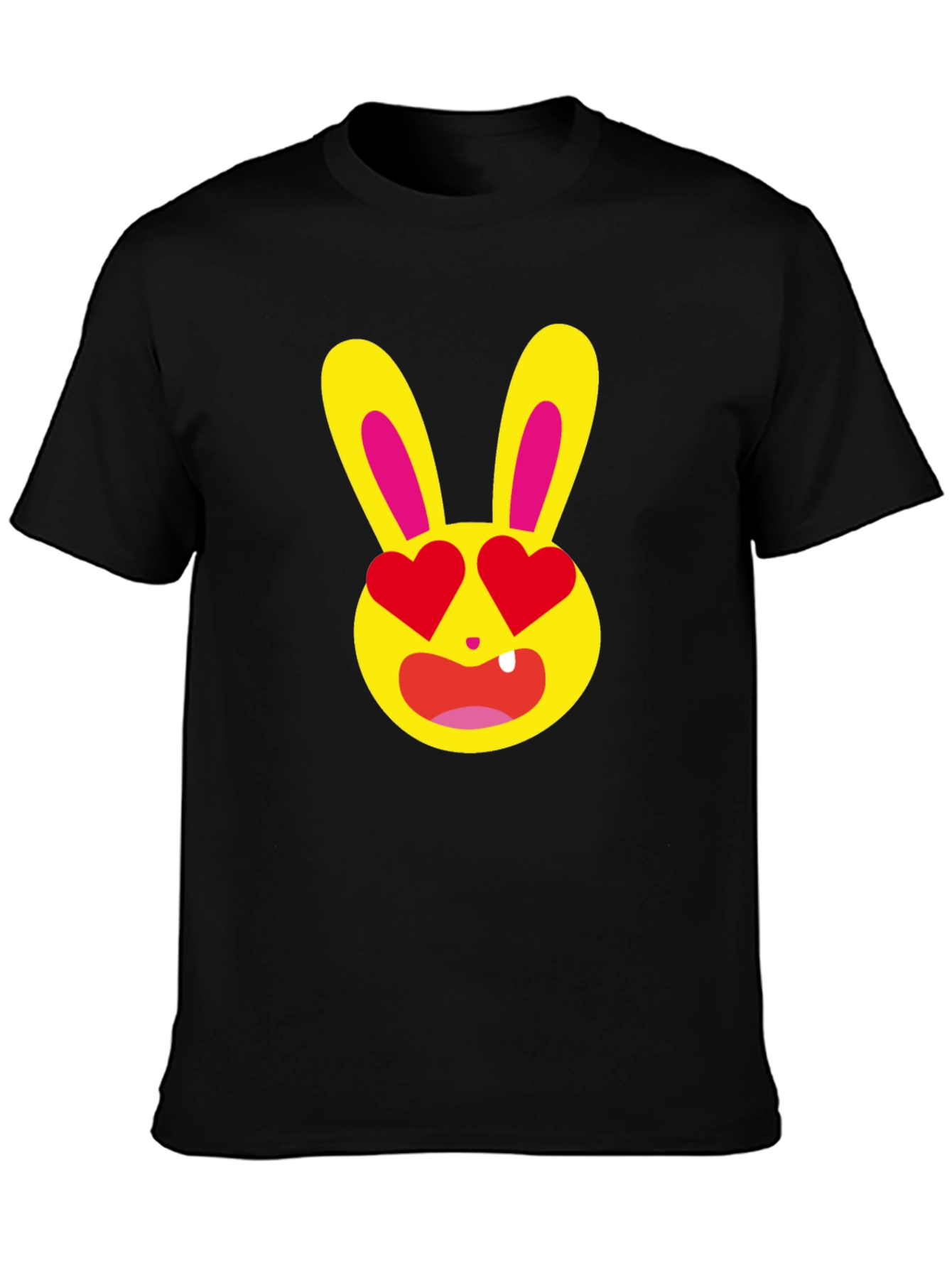 Black Love Bunny T-Shirt - Unique Graphic Tee view 3