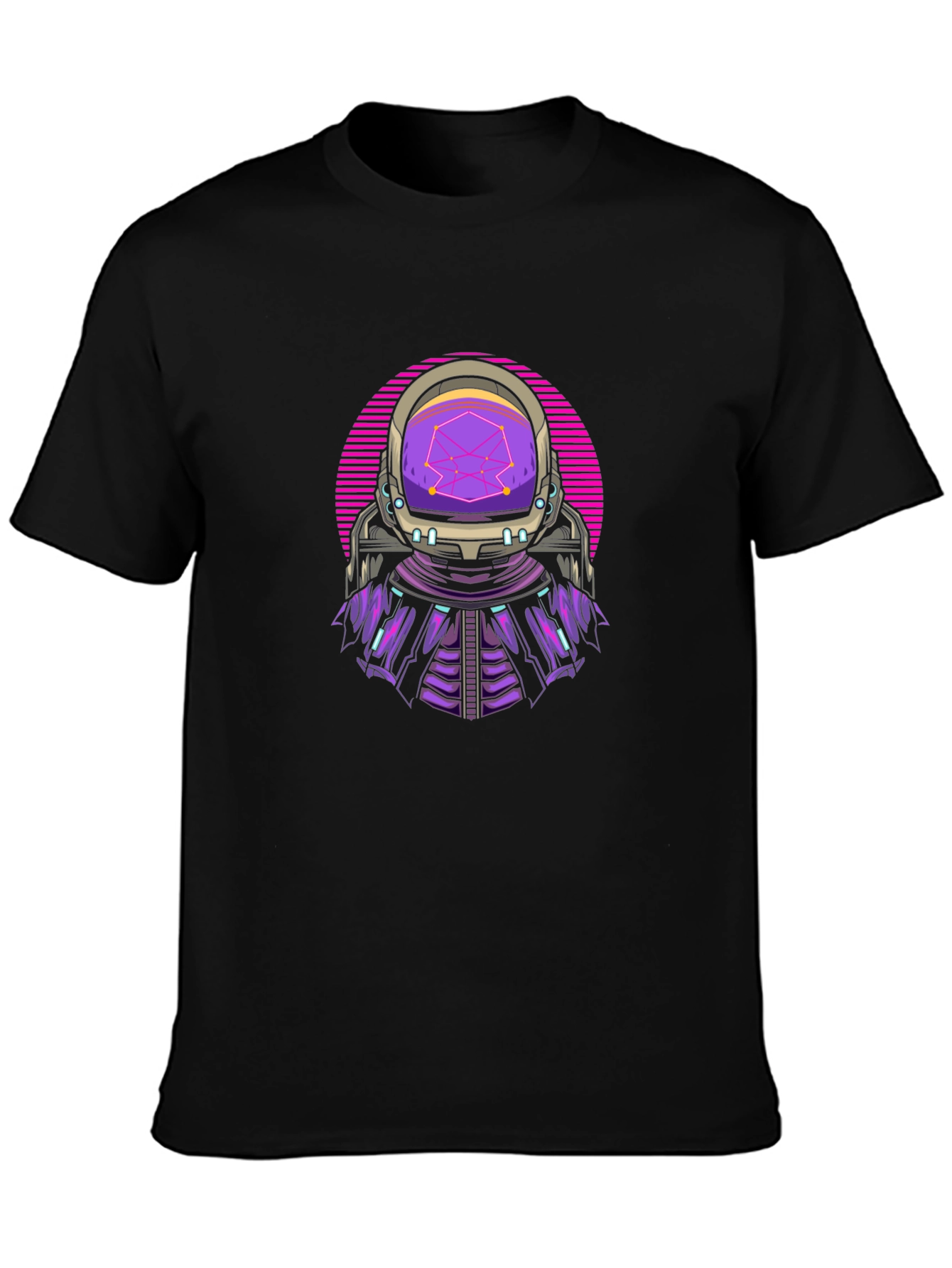 Black Retro Astronaut T-Shirt - Galactic Style view 3