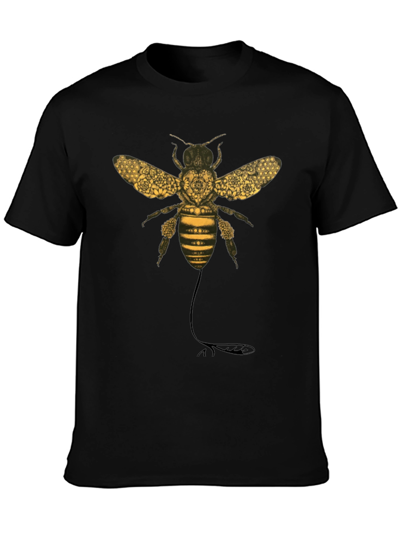 Black Bee Graphic T-Shirt - Black Cotton Blend view 3