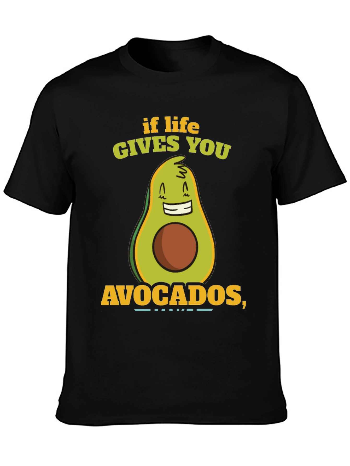 Black Funny Avocado T-Shirt - If Life Gives You Avocados view 3