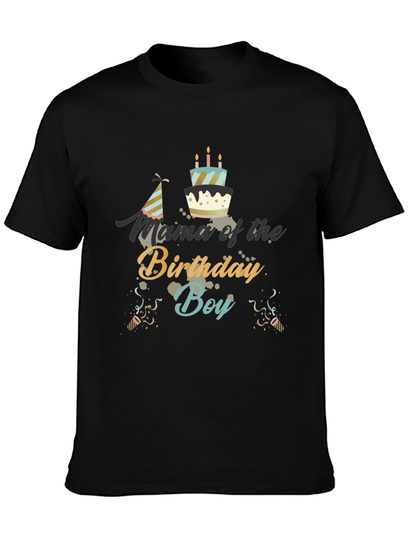 Black Mama of the Birthday Boy Black T-Shirt view 3