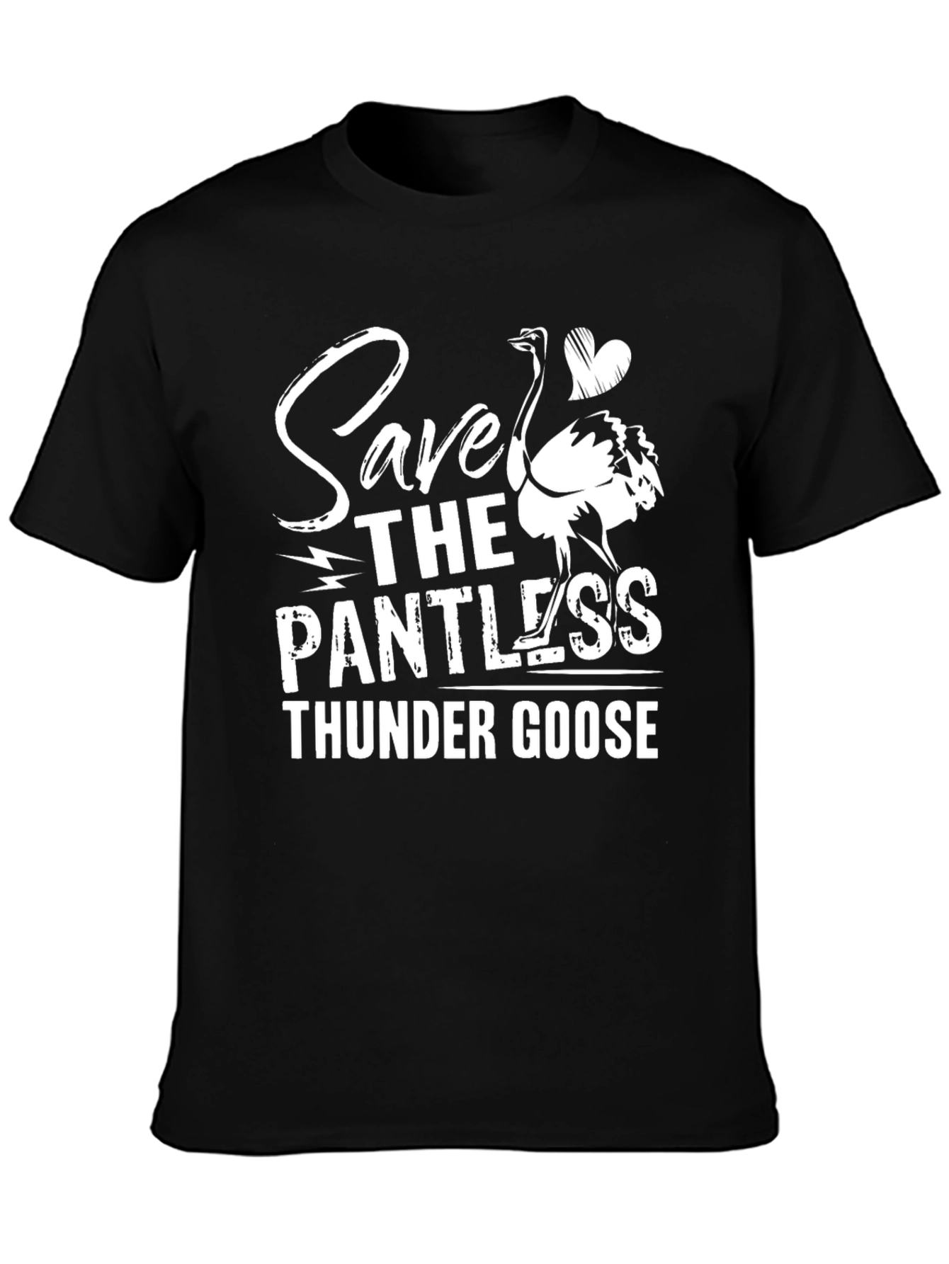 Black Save The Pantless Thunder Goose T-Shirt view 3