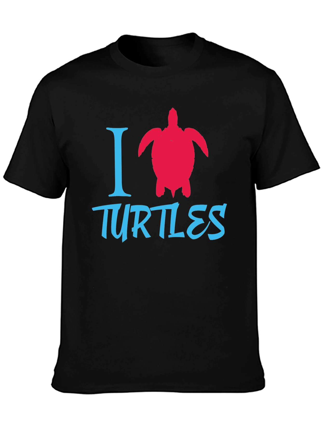 Black I Love Turtles Graphic Tee - Black view 3