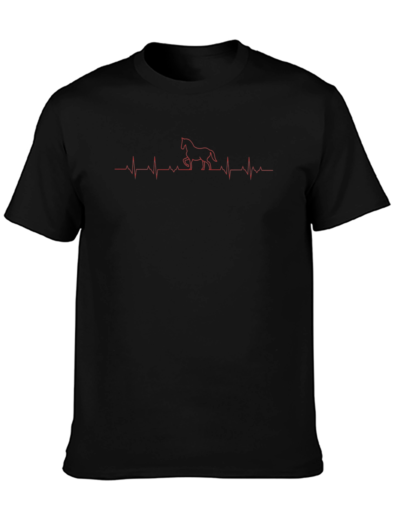 Black Horse Heartbeat T-Shirt - Equestrian Love view 3