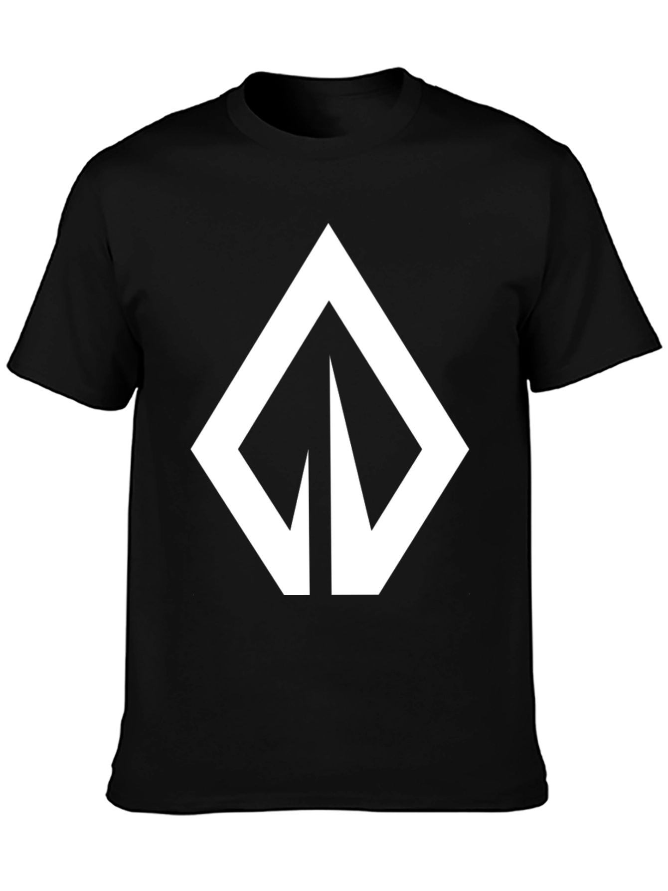 Black Bold Graphic Tee - Modern Arrow Design, Black view 3