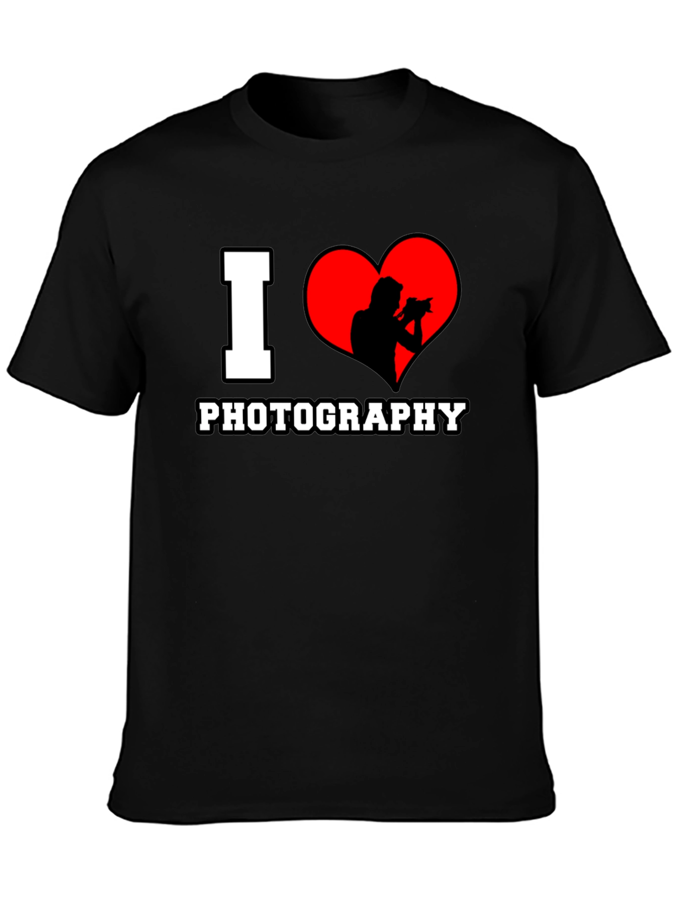 Black I Heart Photography Black T-Shirt view 3