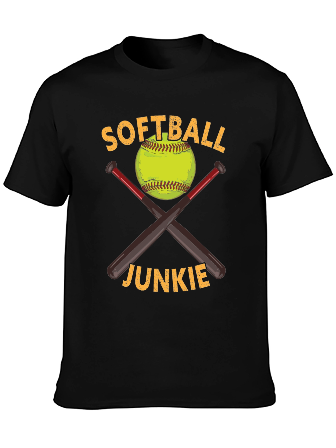 Black Softball Junkie Graphic Tee view 3