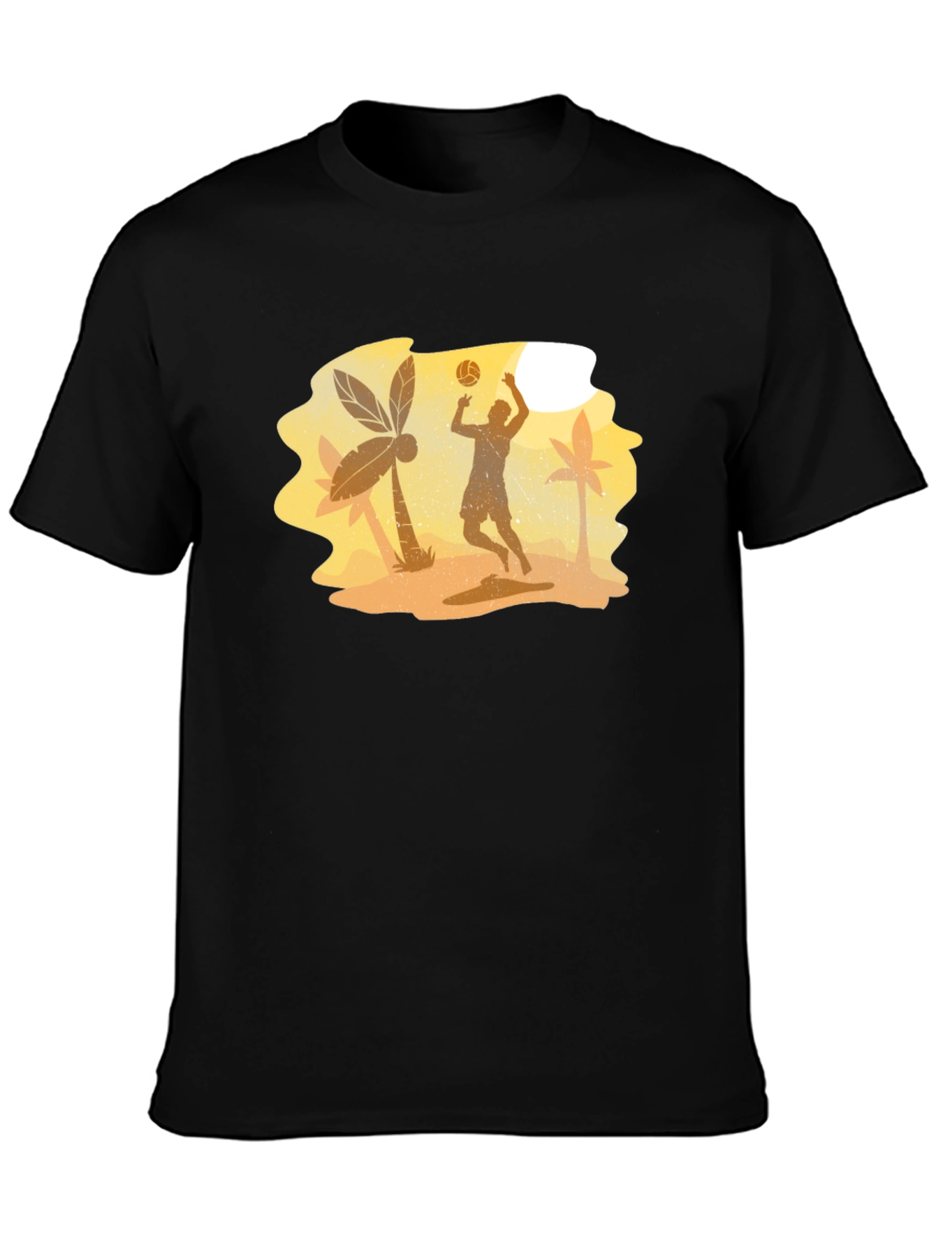 Black Beach Volleyball Player Graphic Tee view 3
