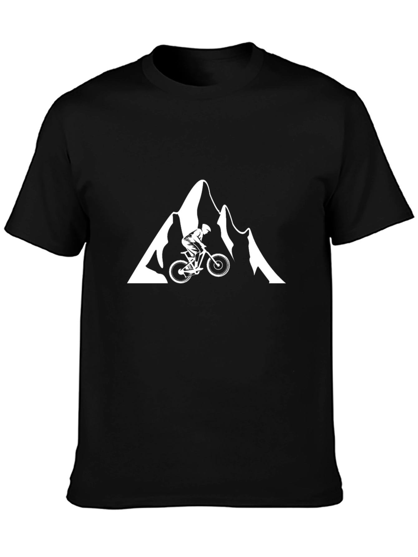 Black Mountain Bike Graphic Tee - Black Cotton Shirt view 3