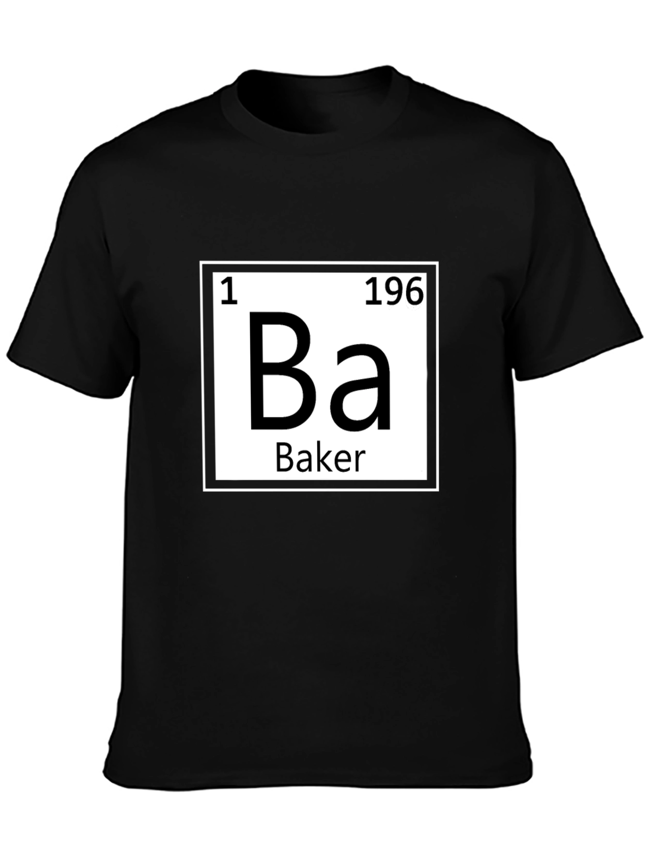 Black Periodic Table Baker Funny T-Shirt view 3