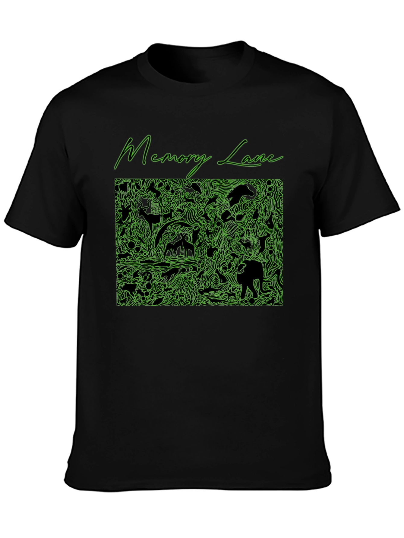 Black Memory Lane Black Graphic Print Tee for Men view 3