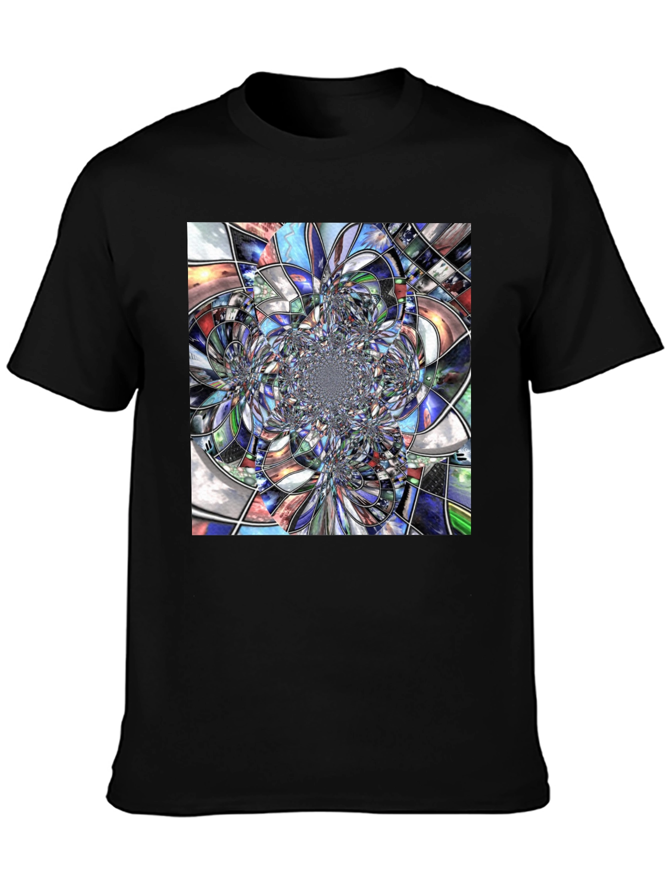 Abstract Fractal Art Black T-Shirt - 3